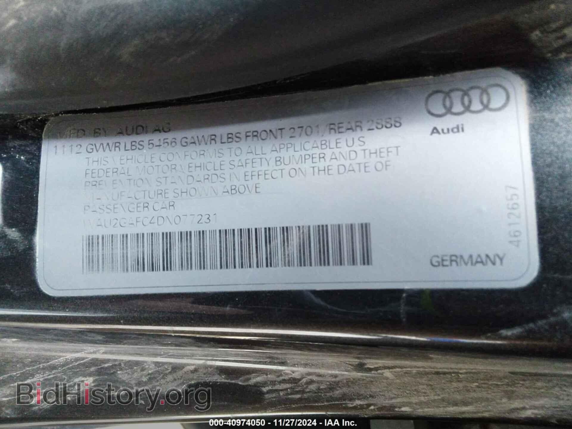 2013 AUDI A7 - VIN: WAU2GAFC4DN077231 - Photo 9