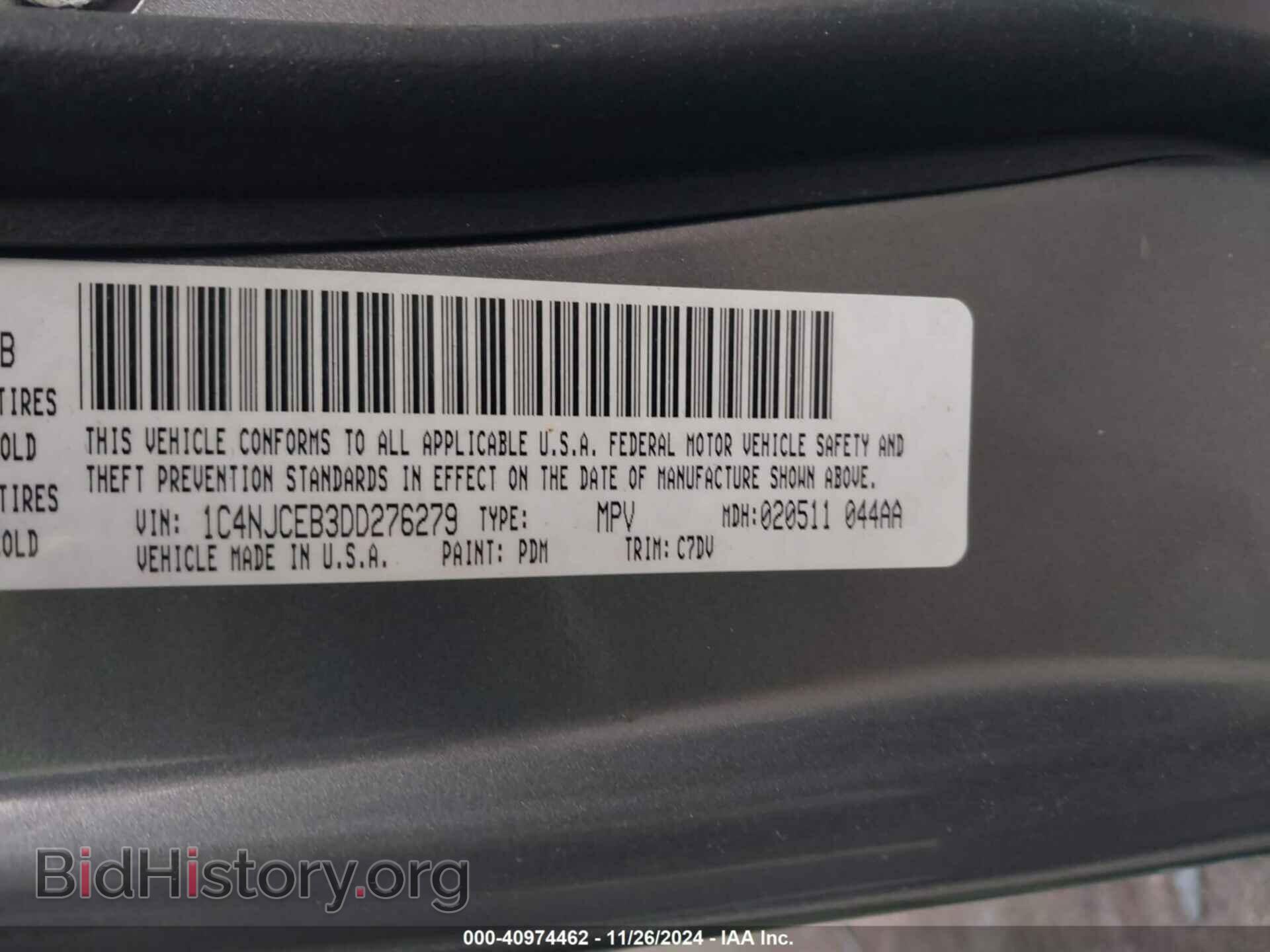 2013 JEEP COMPASS - VIN: 1C4NJCEB3DD276279 - Фото 9