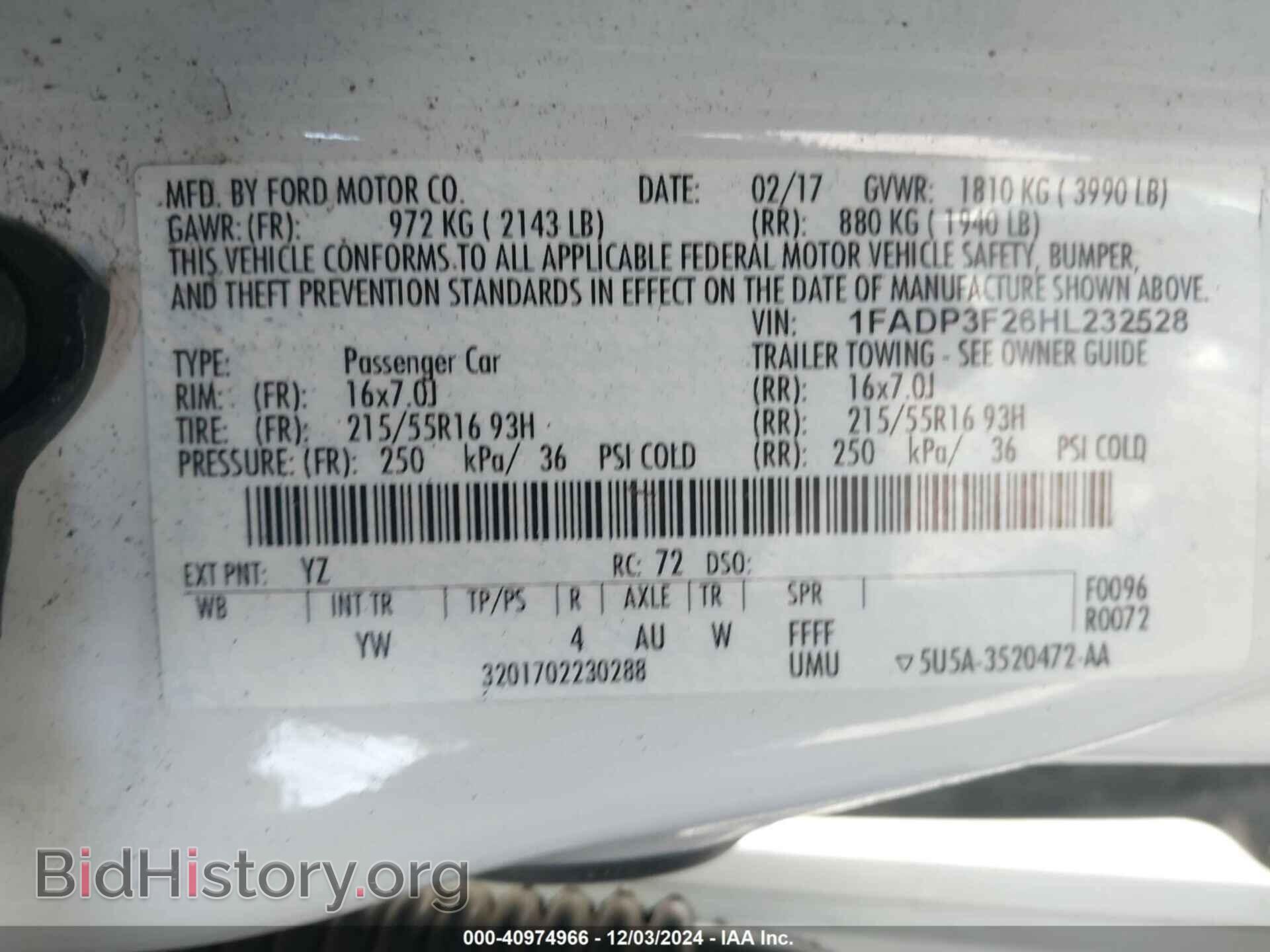2017 FORD FOCUS - VIN: 1FADP3F26HL232528 - Фото 9