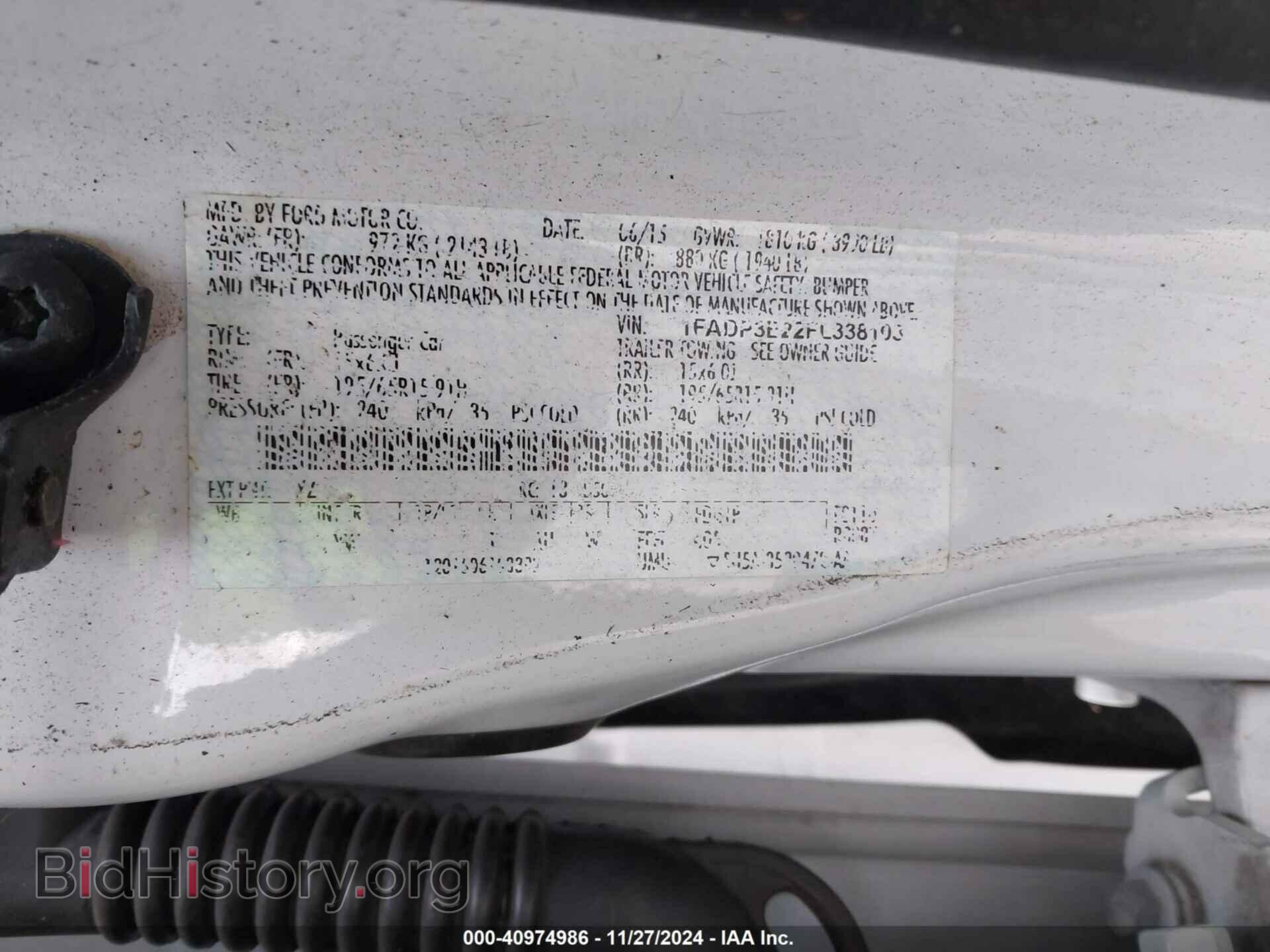 2015 FORD FOCUS - VIN: 1FADP3E22FL338103 - Фото 9