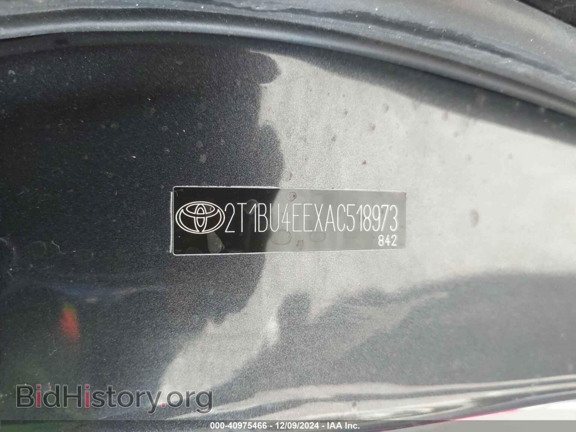 2010 TOYOTA COROLLA - VIN: 2T1BU4EEXAC518973 - Фото 9