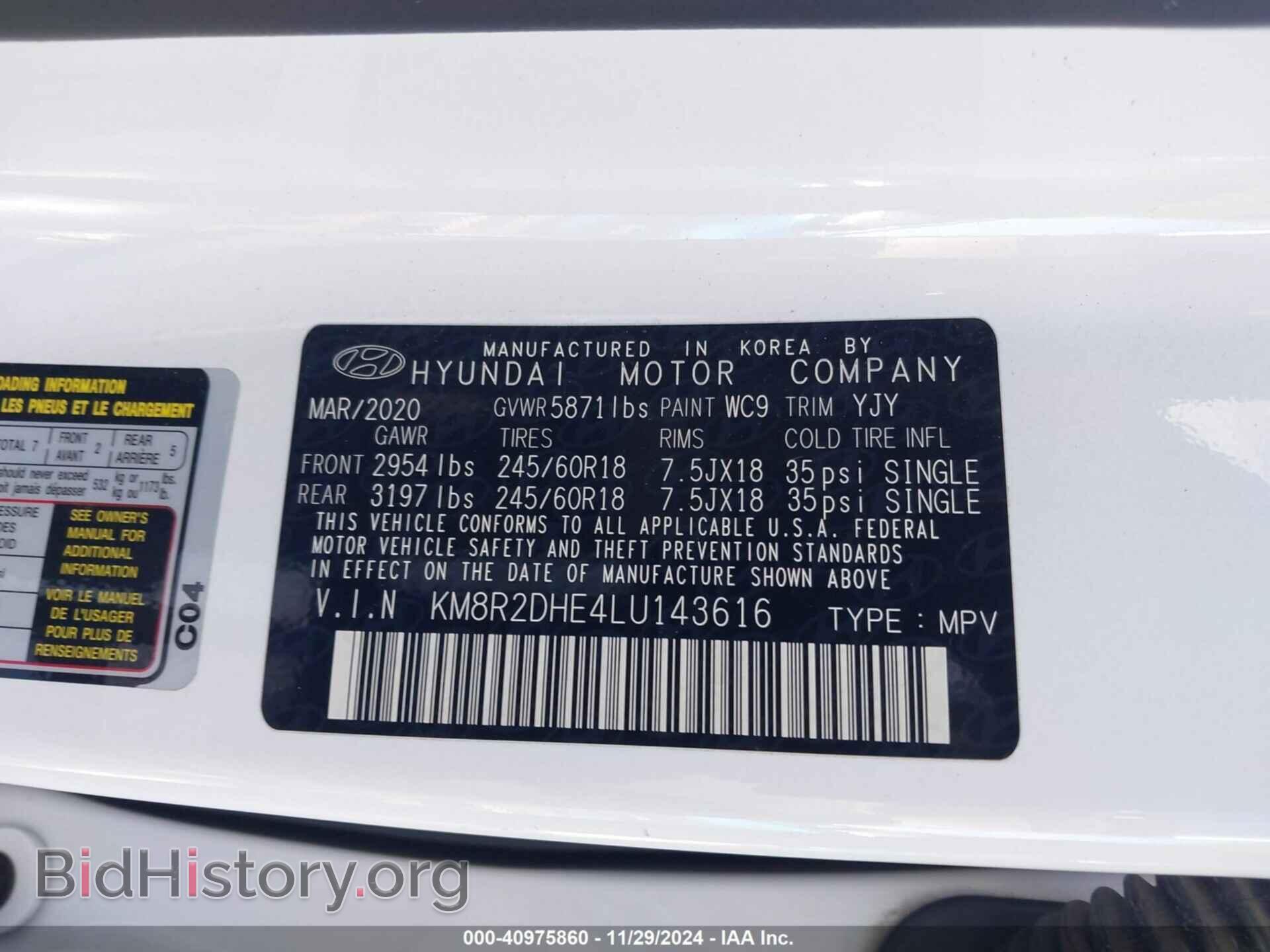 2020 HYUNDAI PALISADE - VIN: KM8R2DHE4LU143616 - Фото 9