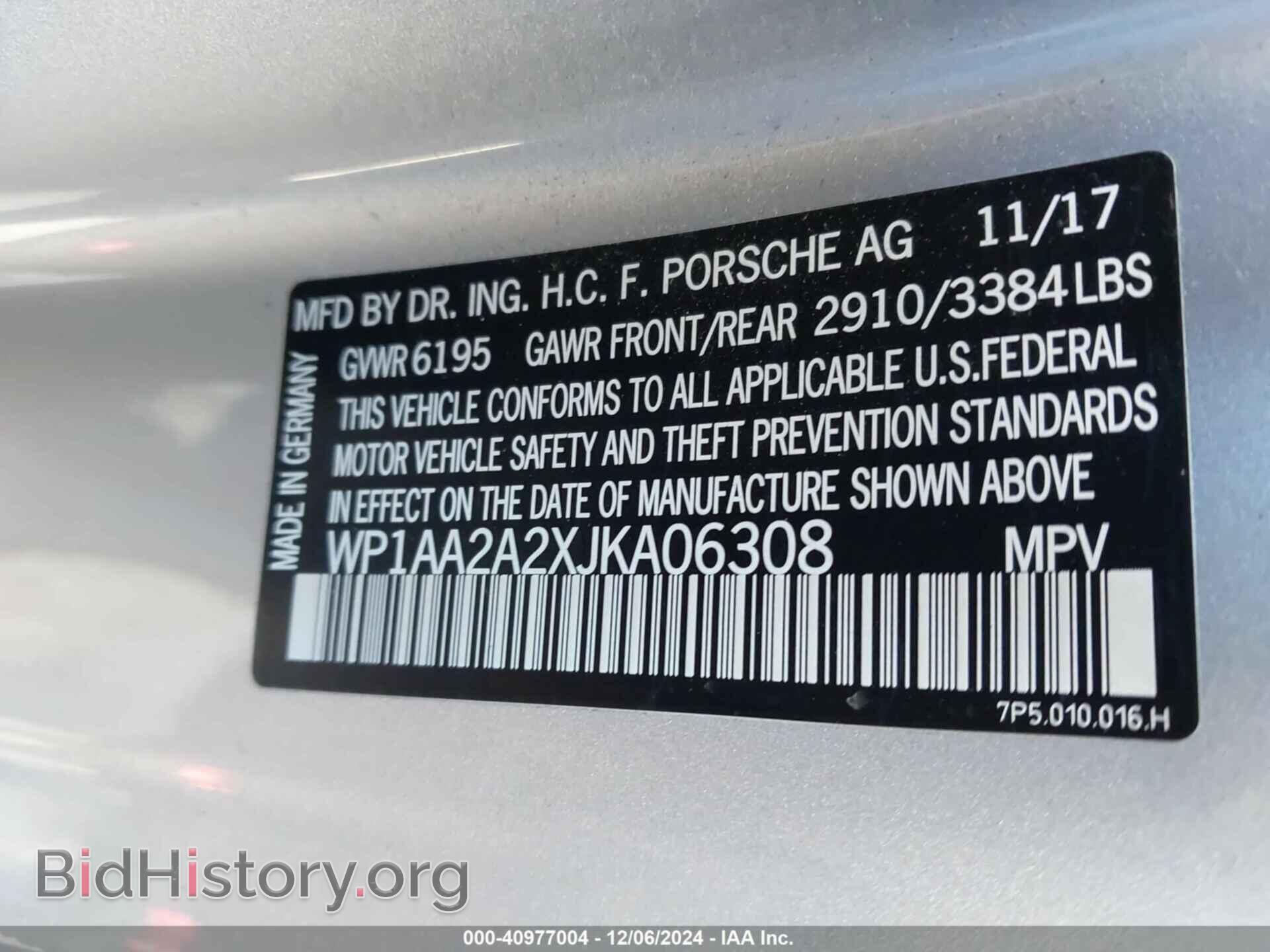 2018 PORSCHE CAYENNE - VIN: WP1AA2A2XJKA06308 - Фото 9