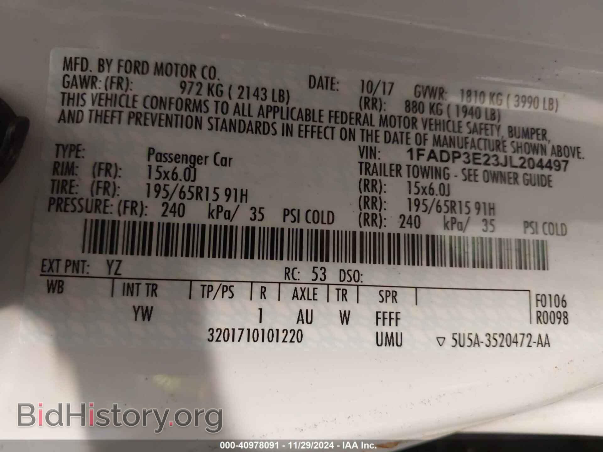 2018 FORD FOCUS - VIN: 1FADP3E23JL204497 - Photo 9
