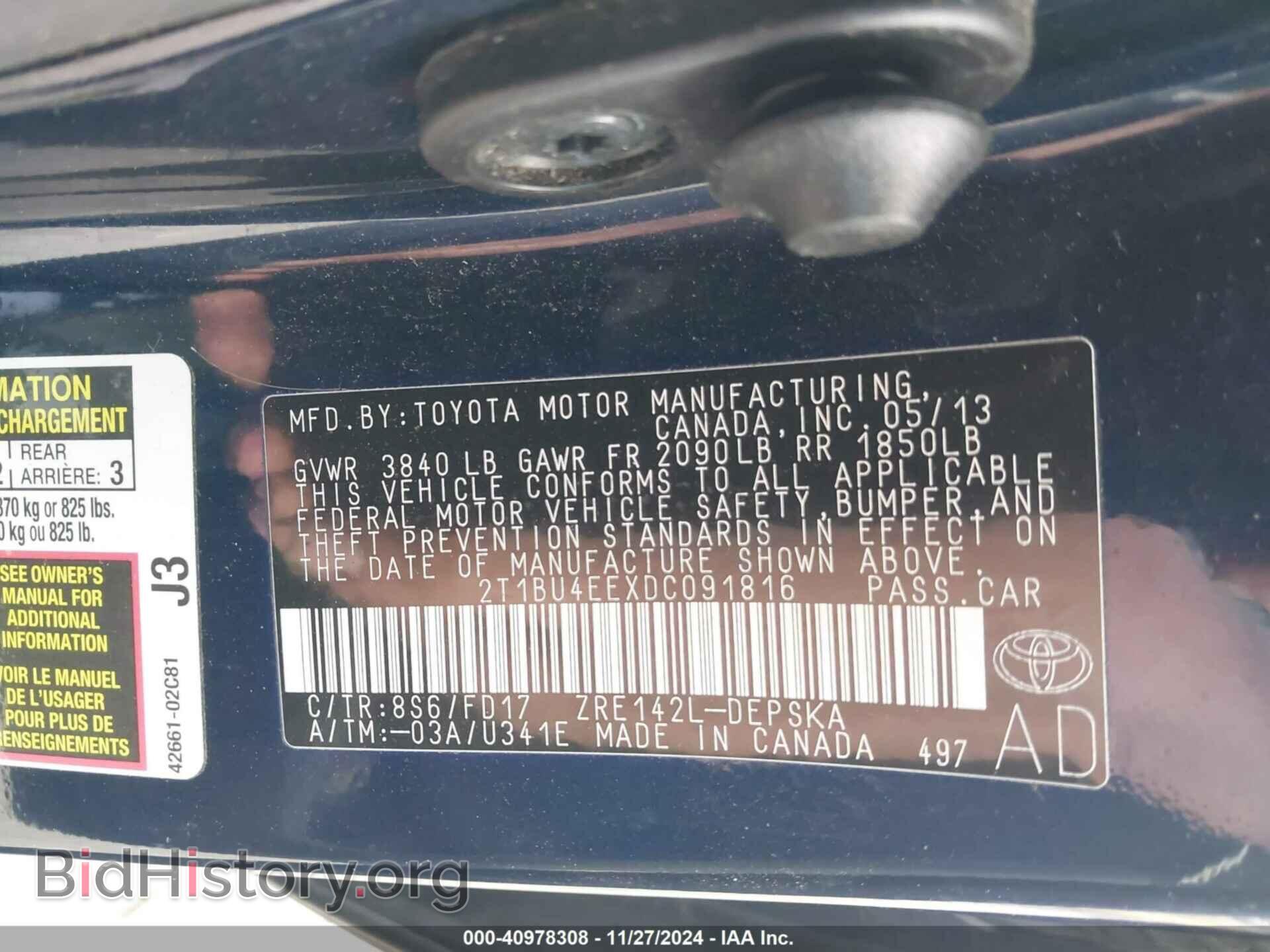 2013 TOYOTA COROLLA - VIN: 2T1BU4EEXDC091816 - Photo 9