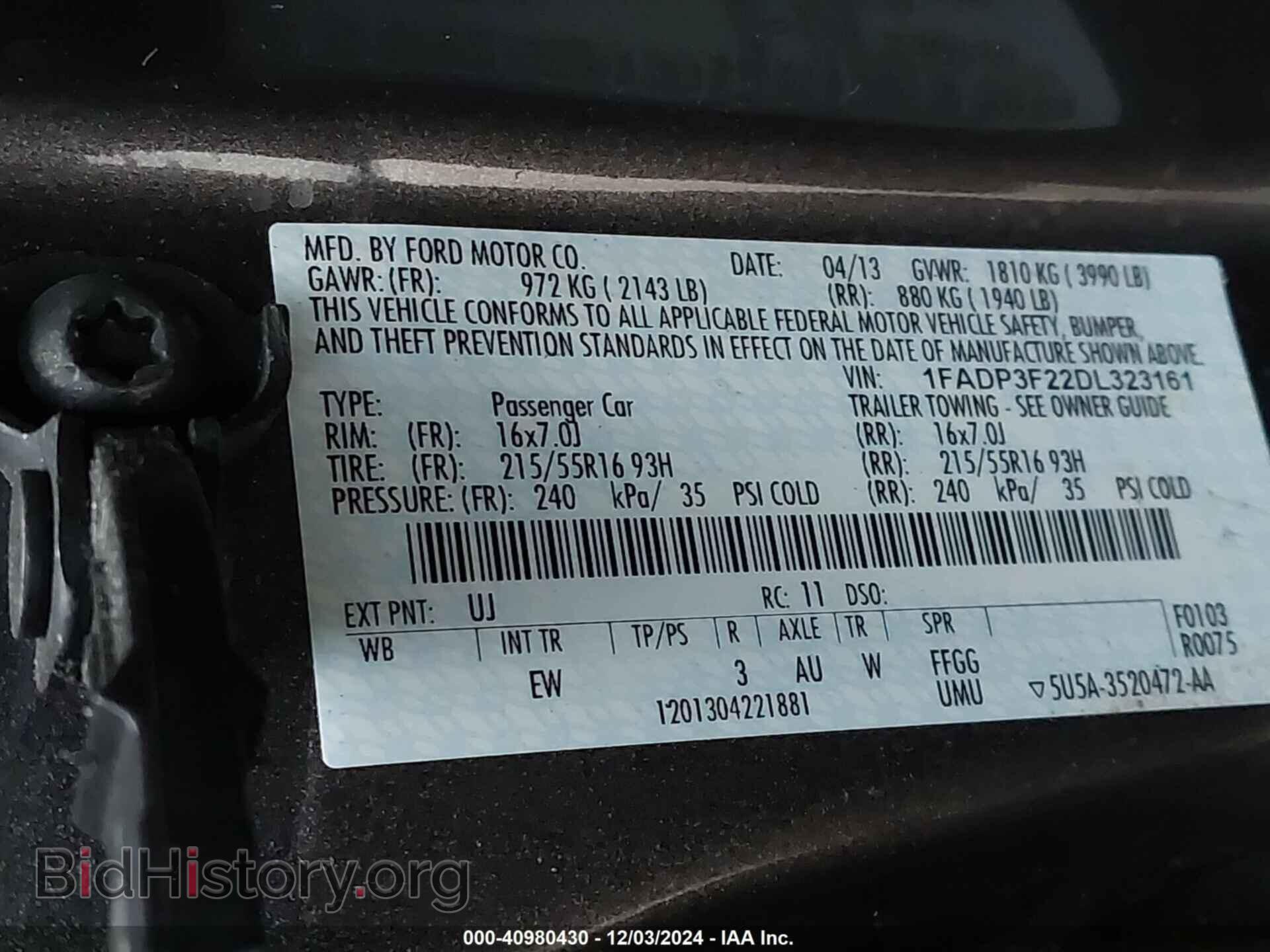 2013 FORD FOCUS - VIN: 1FADP3F22DL323161 - Photo 9