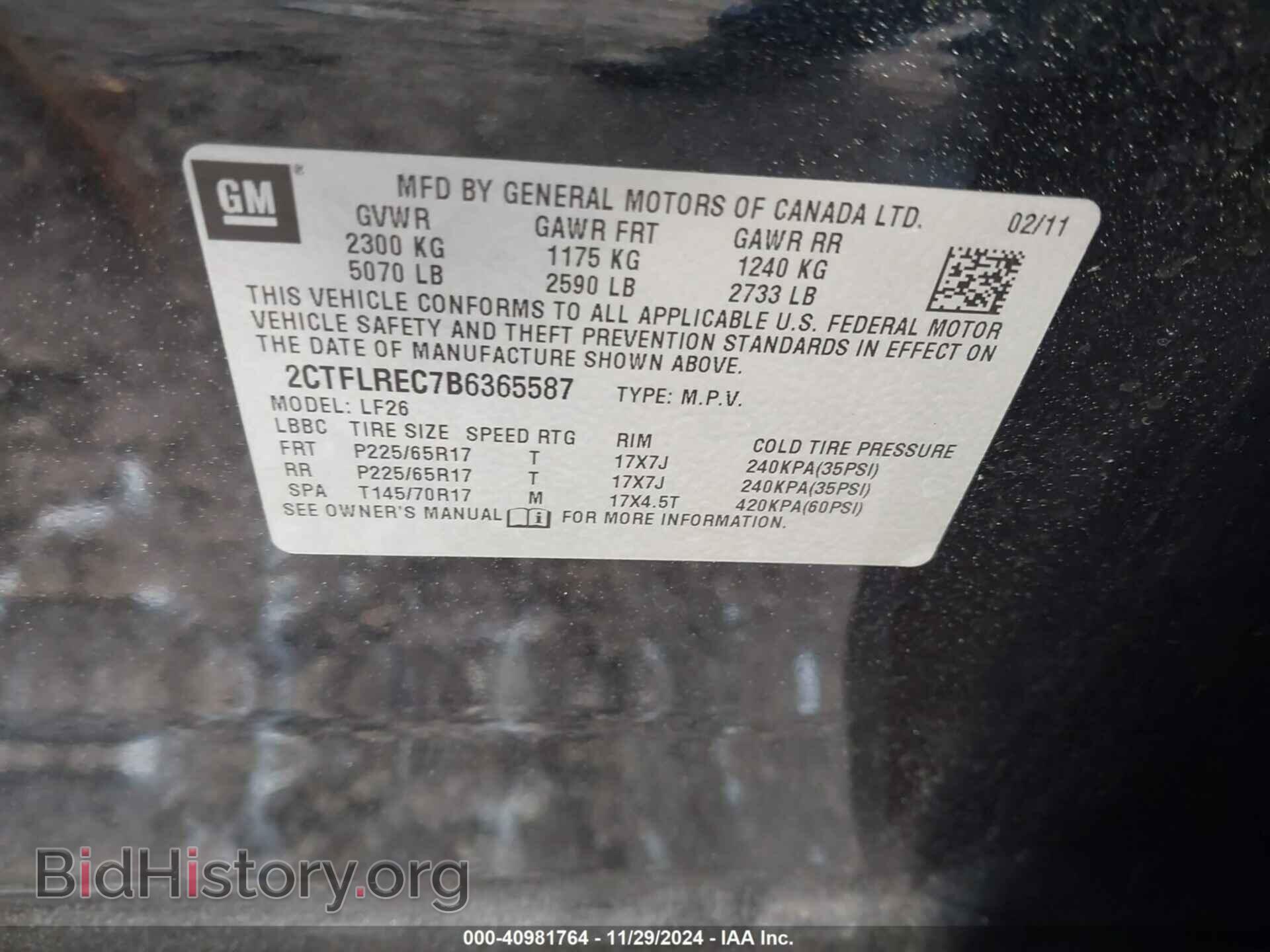 2011 GMC TERRAIN - VIN: 2CTFLREC7B6365587 - Photo 9