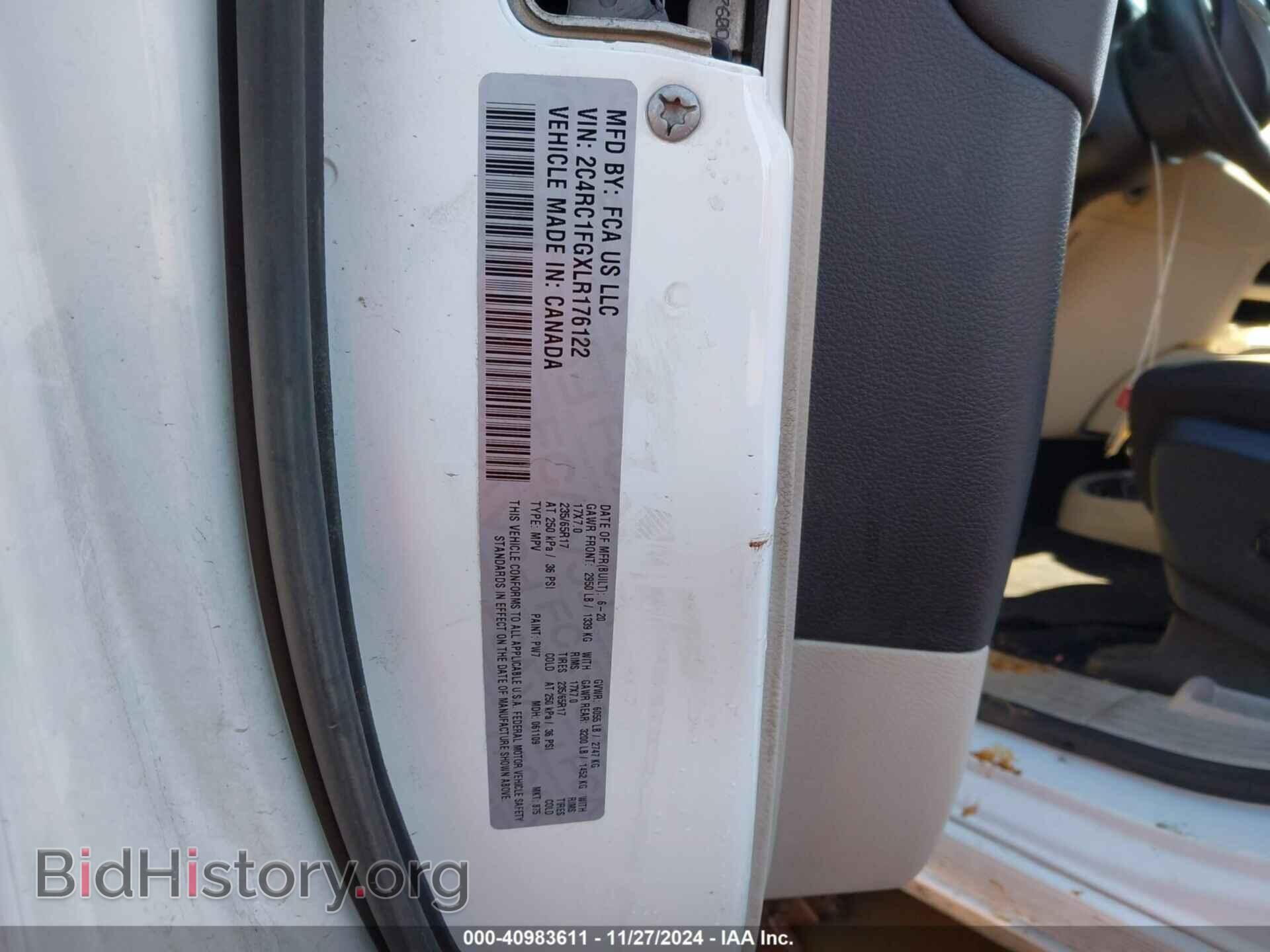 2020 CHRYSLER PACIFICA - VIN: 2C4RC1FGXLR176122 - Фото 9