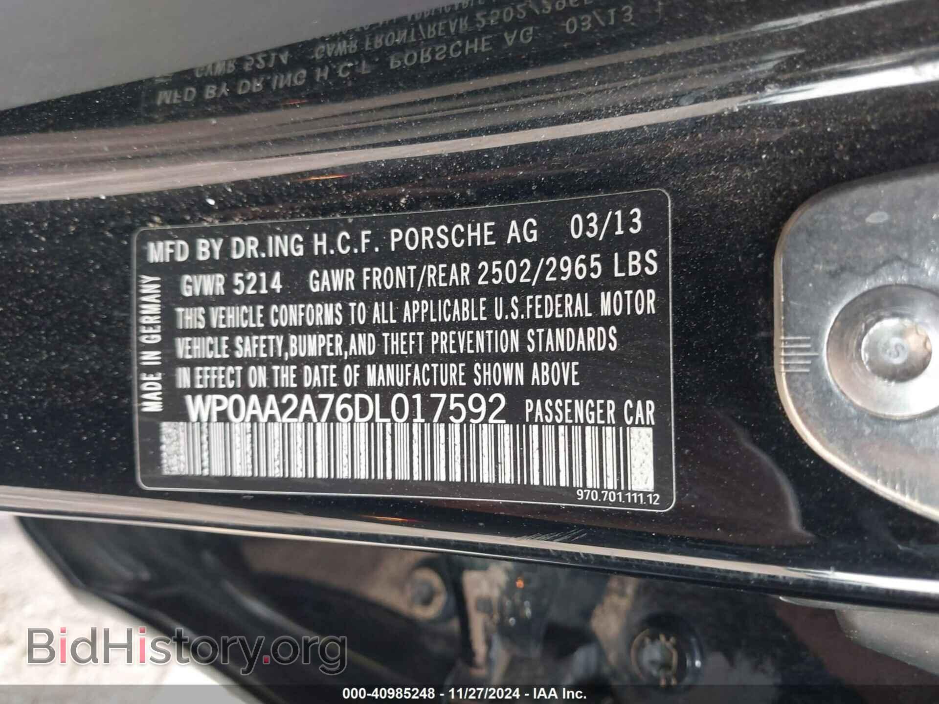2013 PORSCHE PANAMERA - VIN: WP0AA2A76DL017592 - Фото 9