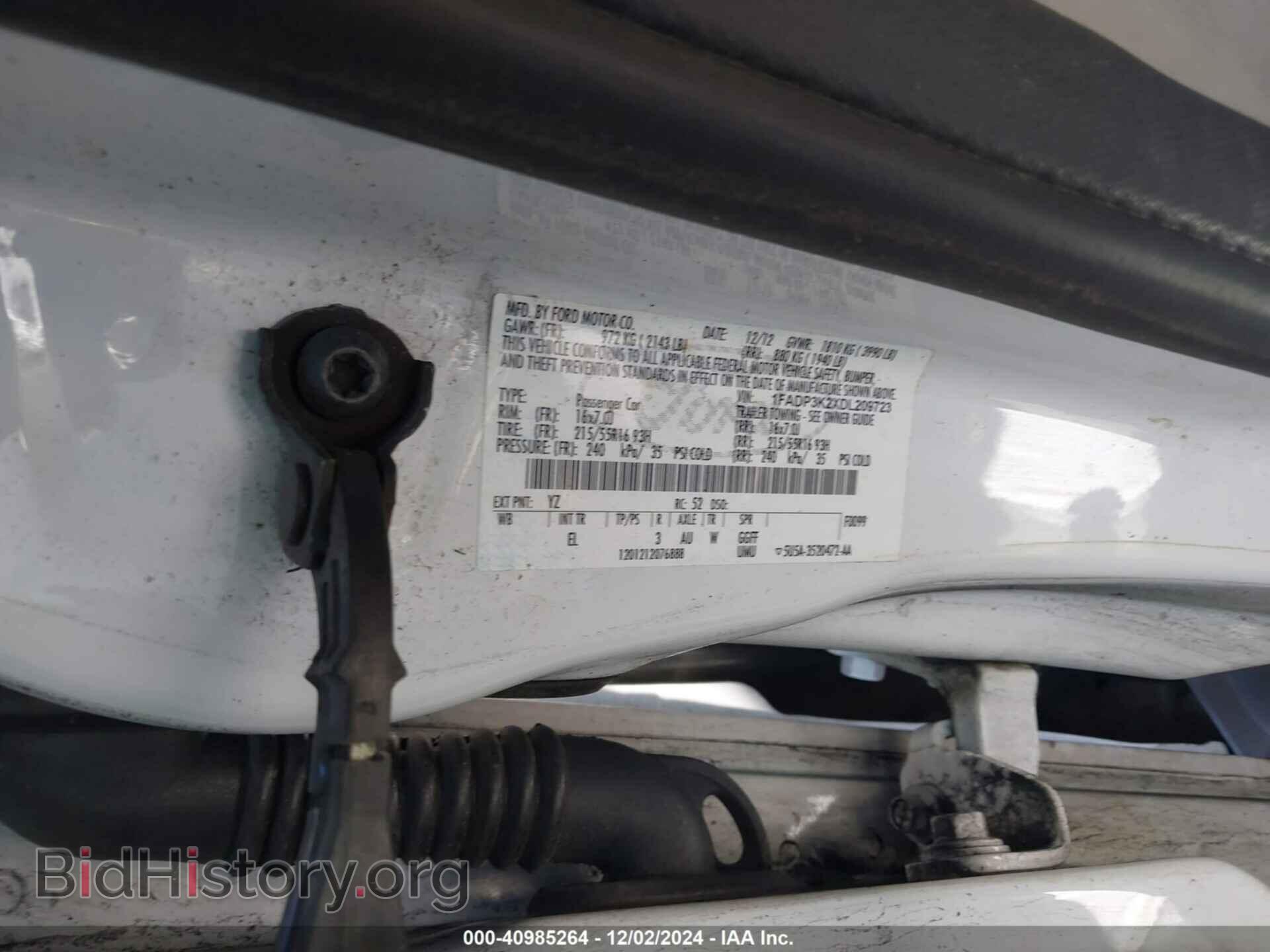 2013 FORD FOCUS - VIN: 1FADP3K2XDL209723 - Фото 9