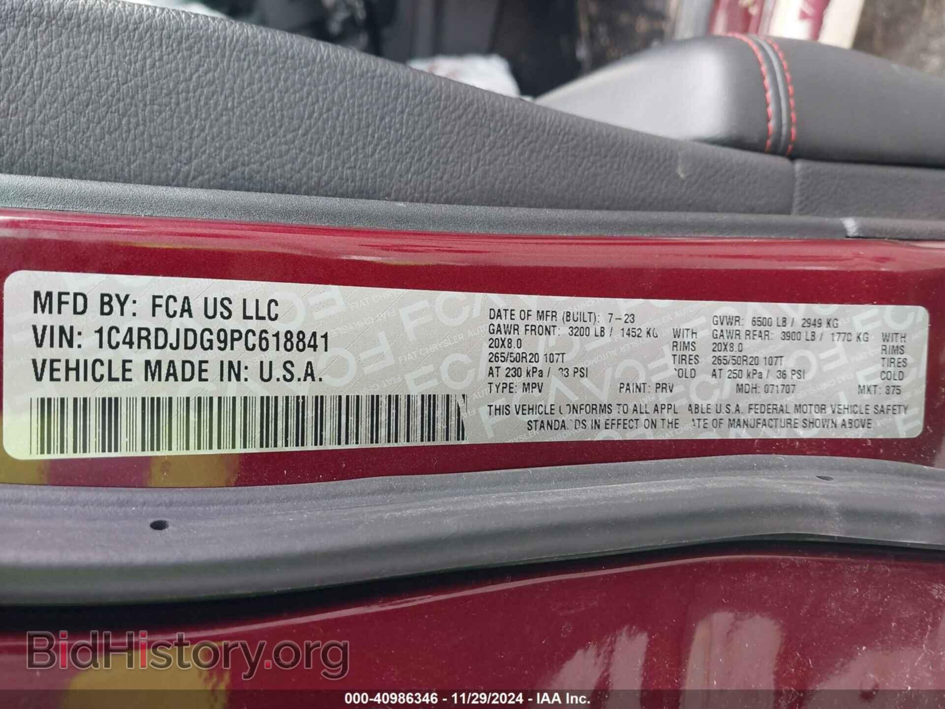 2023 DODGE DURANGO - VIN: 1C4RDJDG9PC618841 - Фото 9