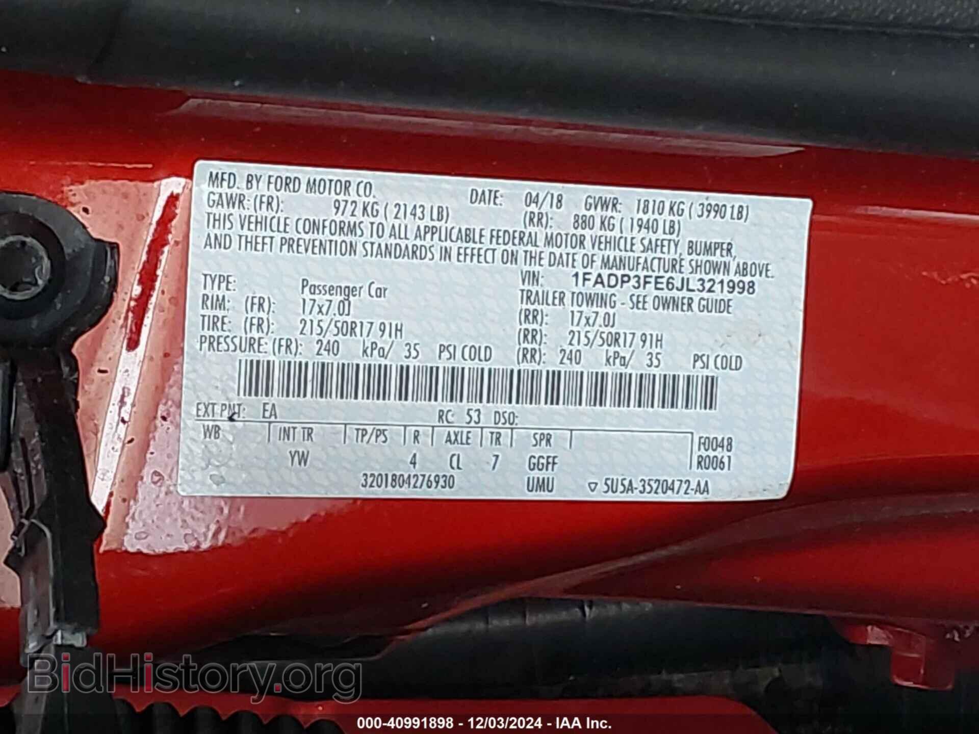 2018 FORD FOCUS - VIN: 1FADP3FE6JL321998 - Фото 9