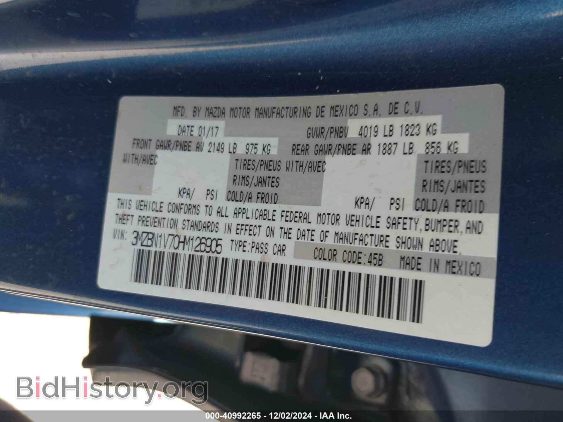 2017 MAZDA MAZDA3 - VIN: 3MZBN1V70HM126905 - Фото 9