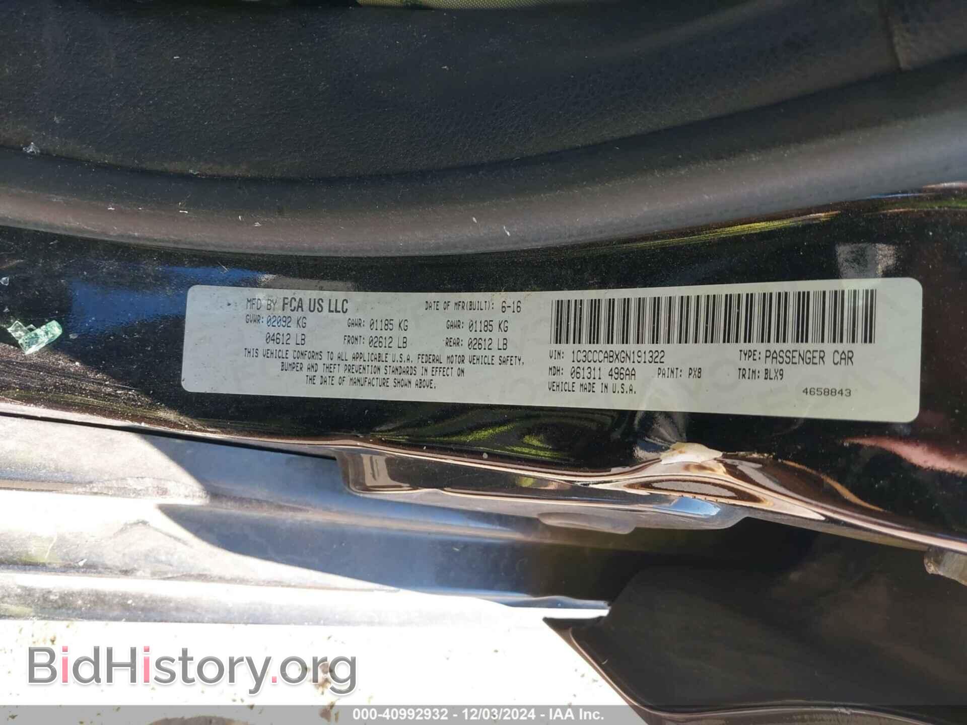 2016 CHRYSLER 200 - VIN: 1C3CCCABXGN191322 - Фото 9