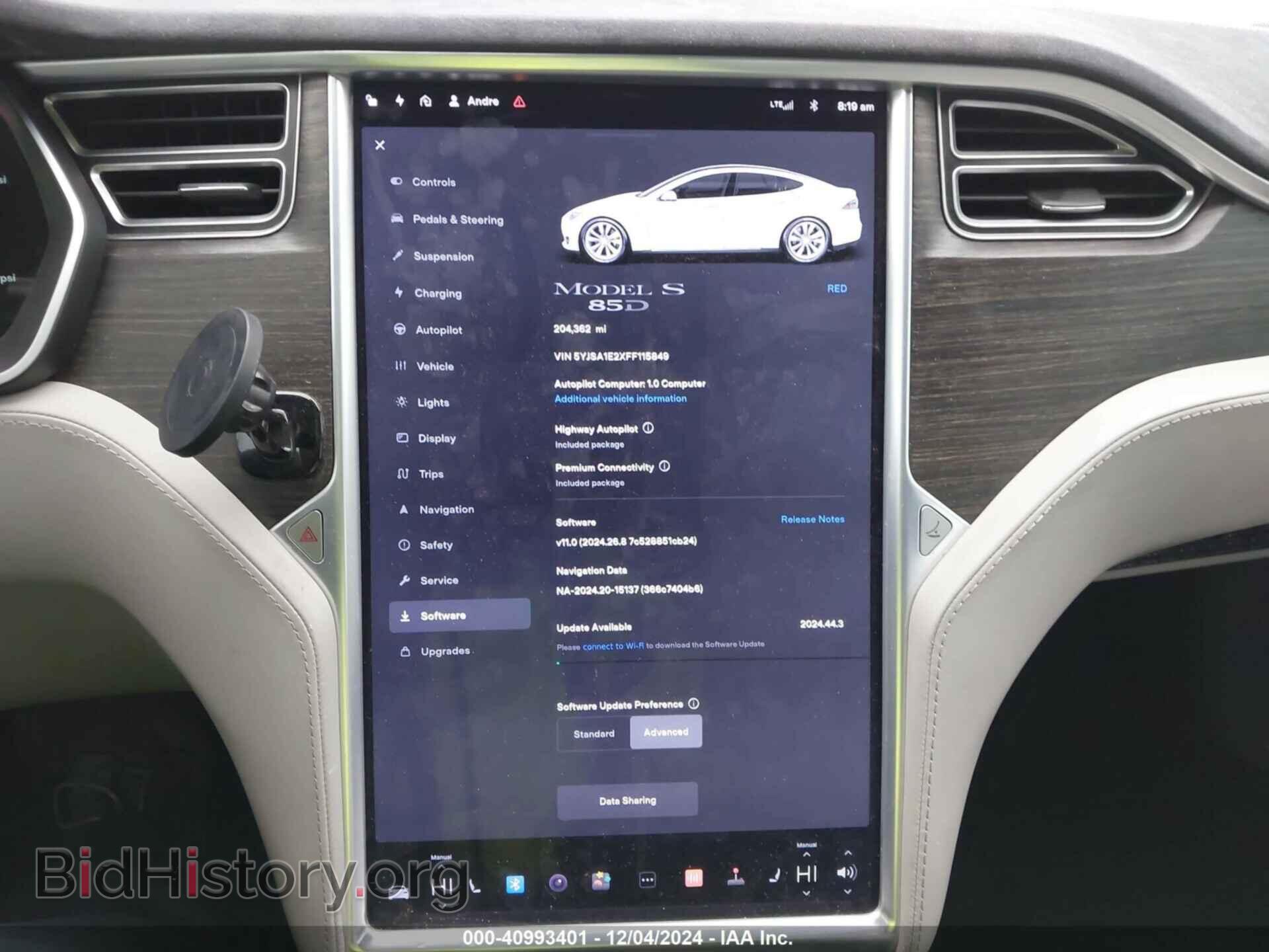 2015 TESLA MODEL S - VIN: 5YJSA1E2XFF115849 - Фото 7