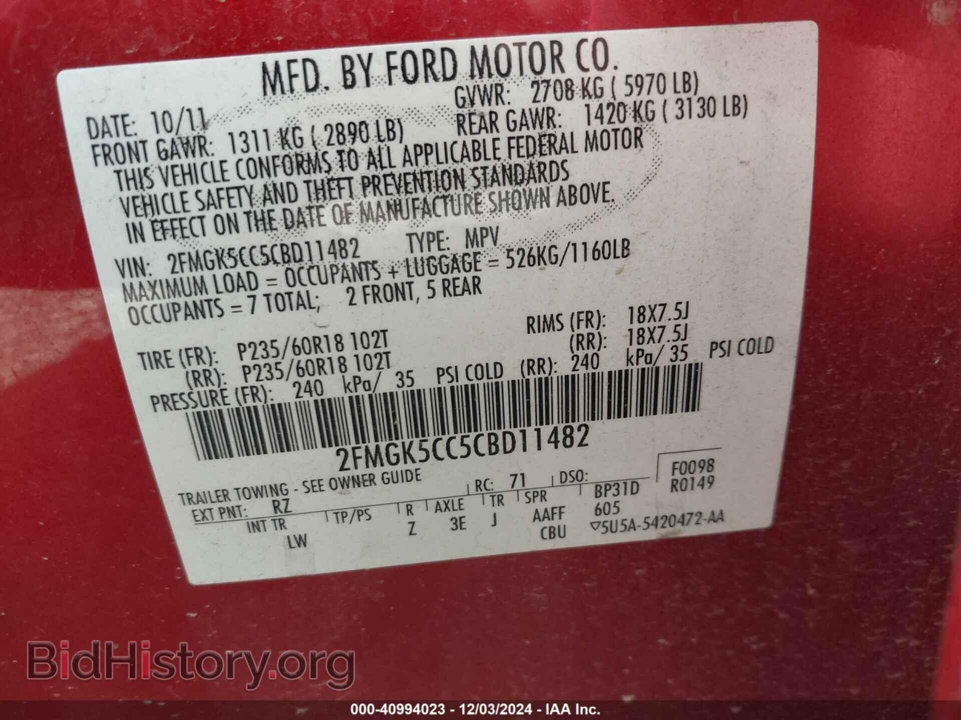 2012 FORD FLEX - VIN: 2FMGK5CC5CBD11482 - Photo 9