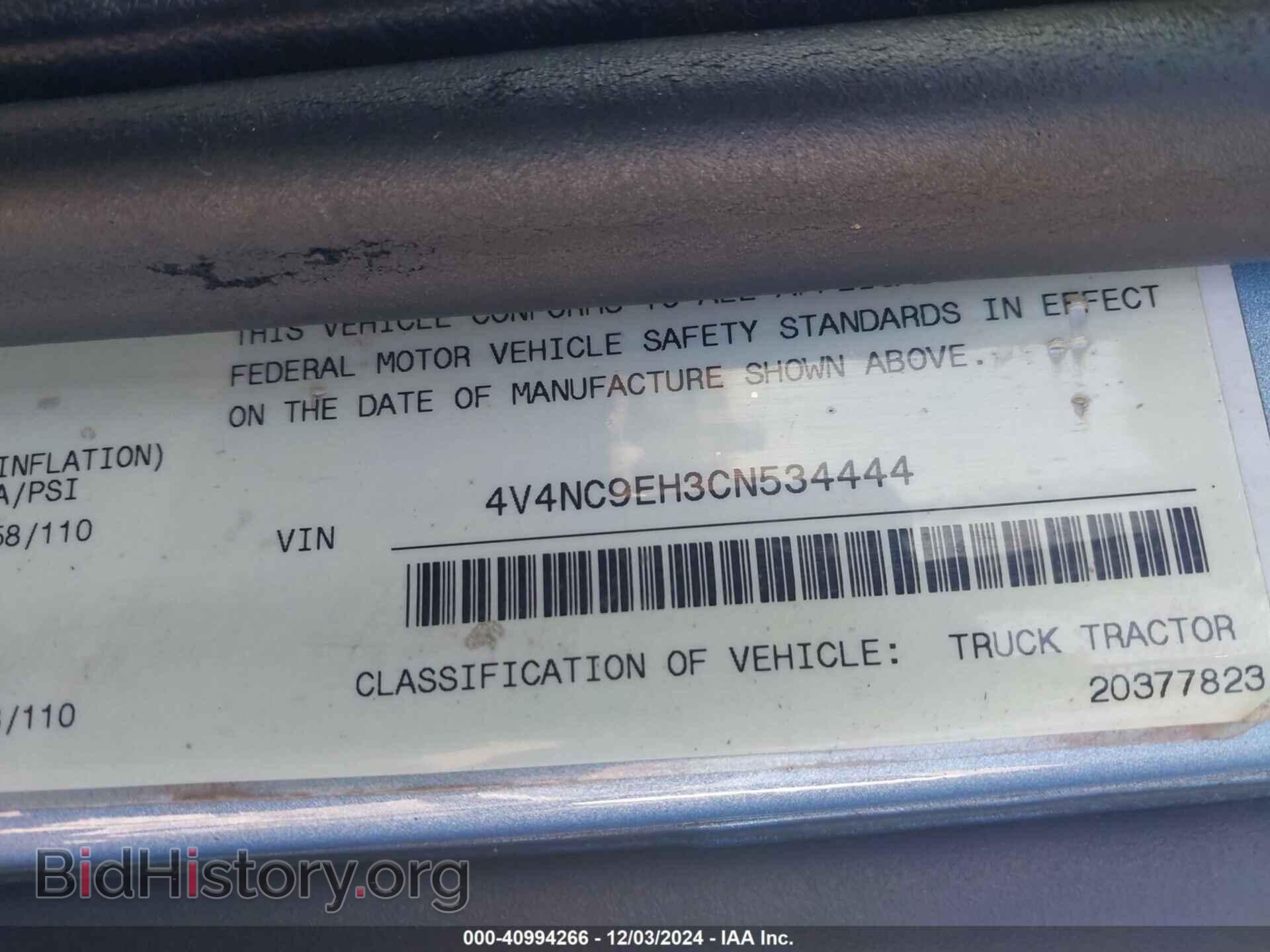 2012 VOLVO VN - VIN: 4V4NC9EH3CN534444 - Фото 8