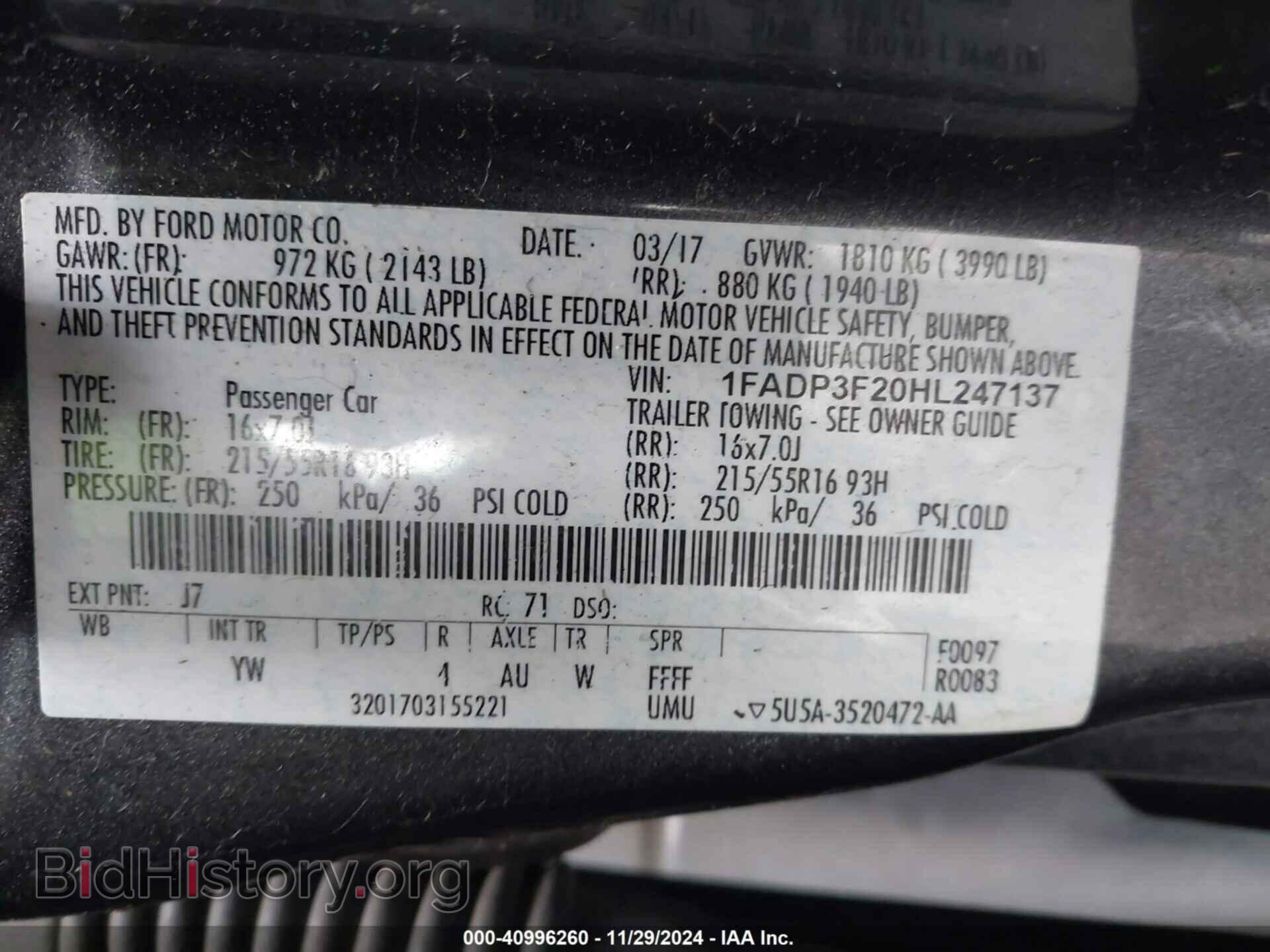 2017 FORD FOCUS - VIN: 1FADP3F20HL247137 - Photo 9