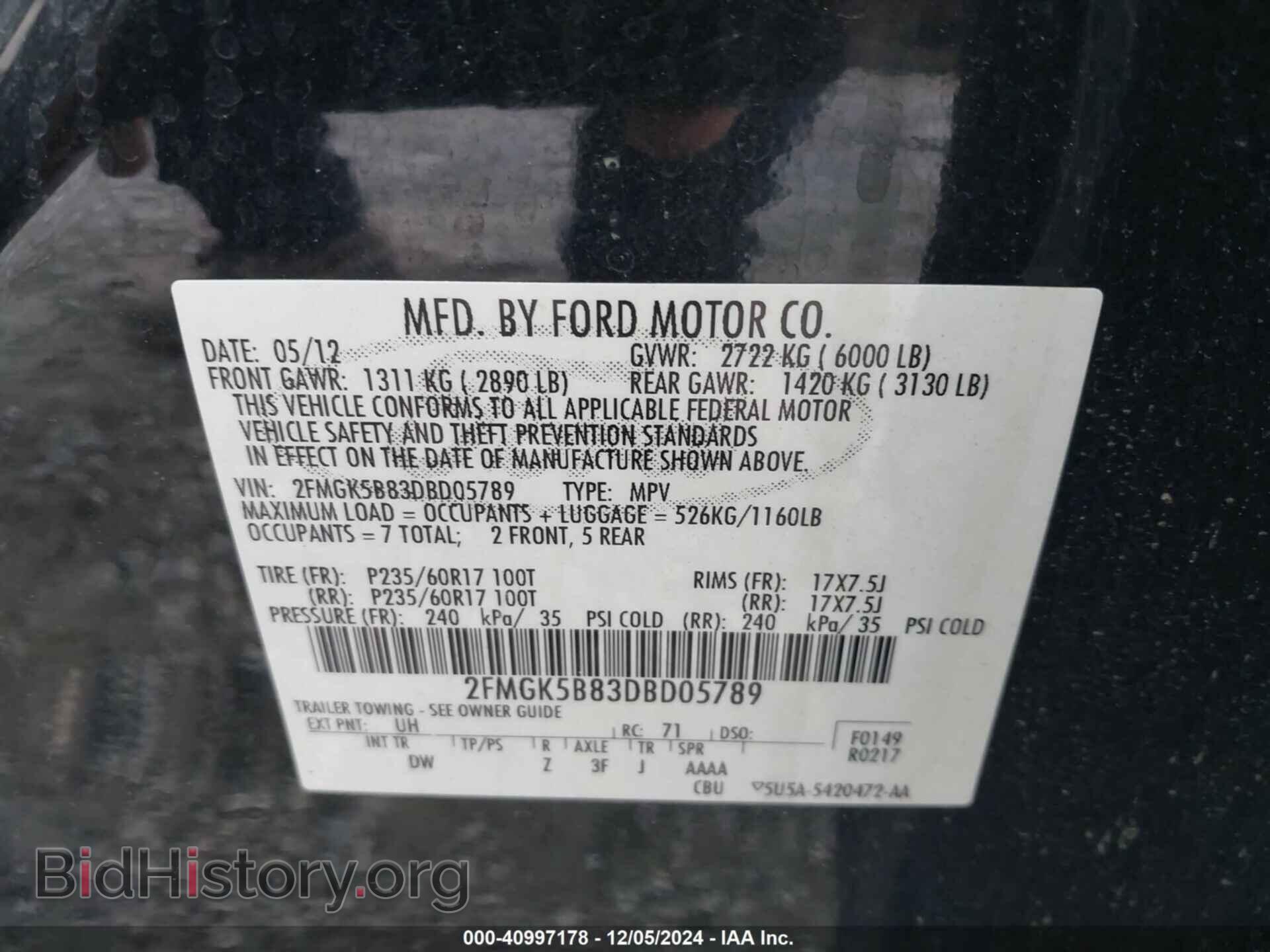 2013 FORD FLEX - VIN: 2FMGK5B83DBD05789 - Photo 9