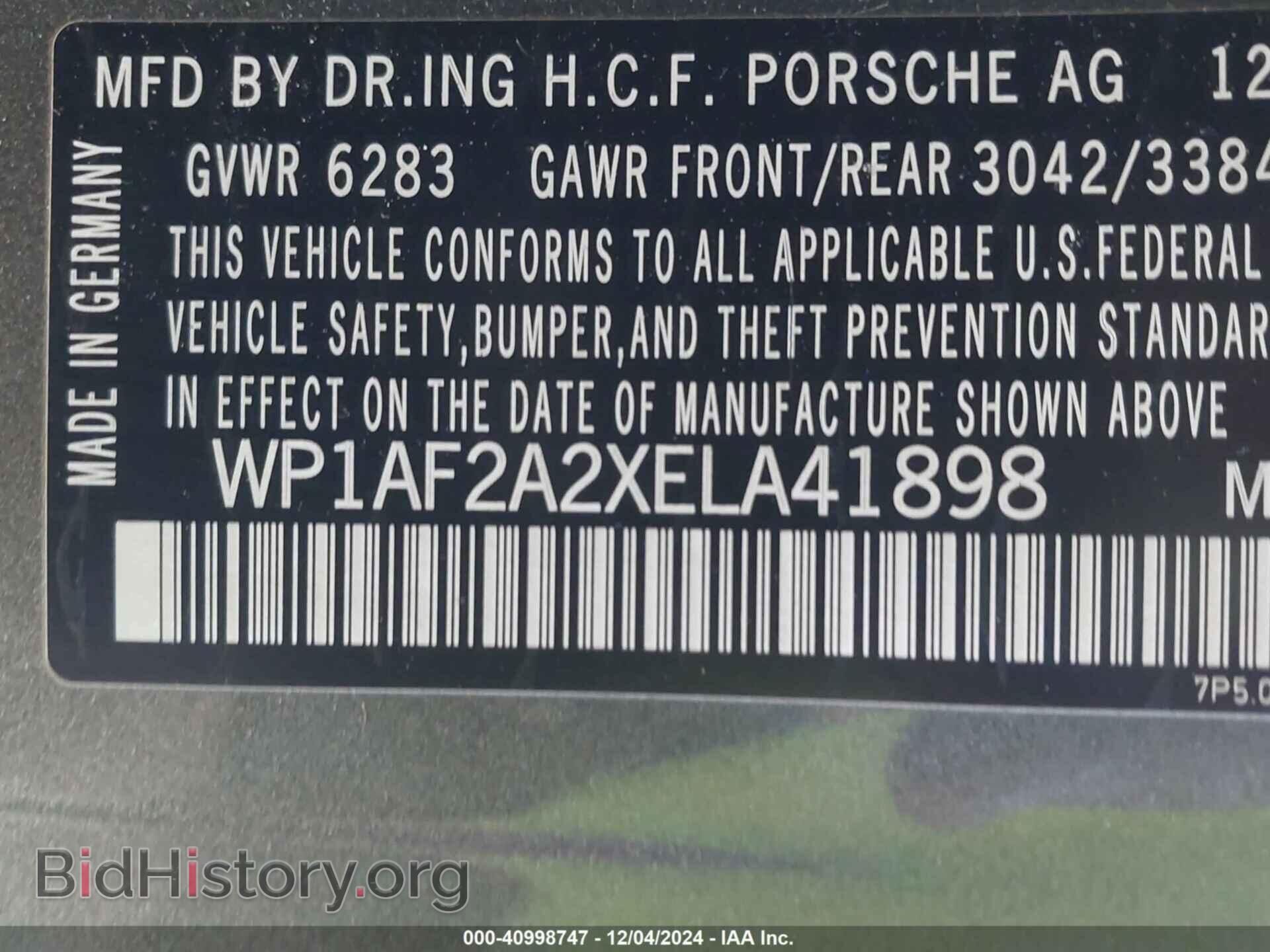2014 PORSCHE CAYENNE - VIN: WP1AF2A2XELA41898 - Фото 9