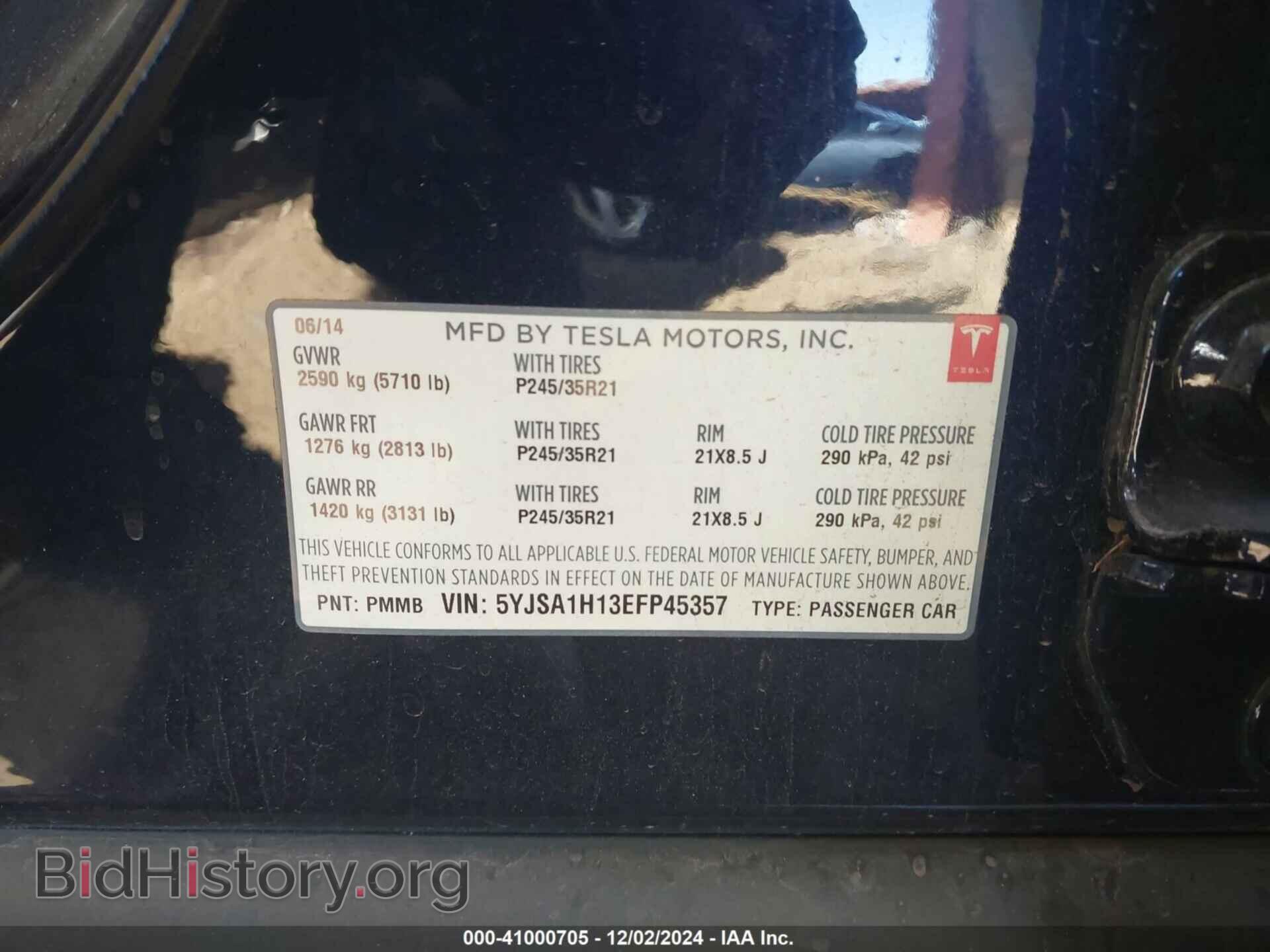 2014 TESLA MODEL S - VIN: 5YJSA1H13EFP45357 - Photo 9