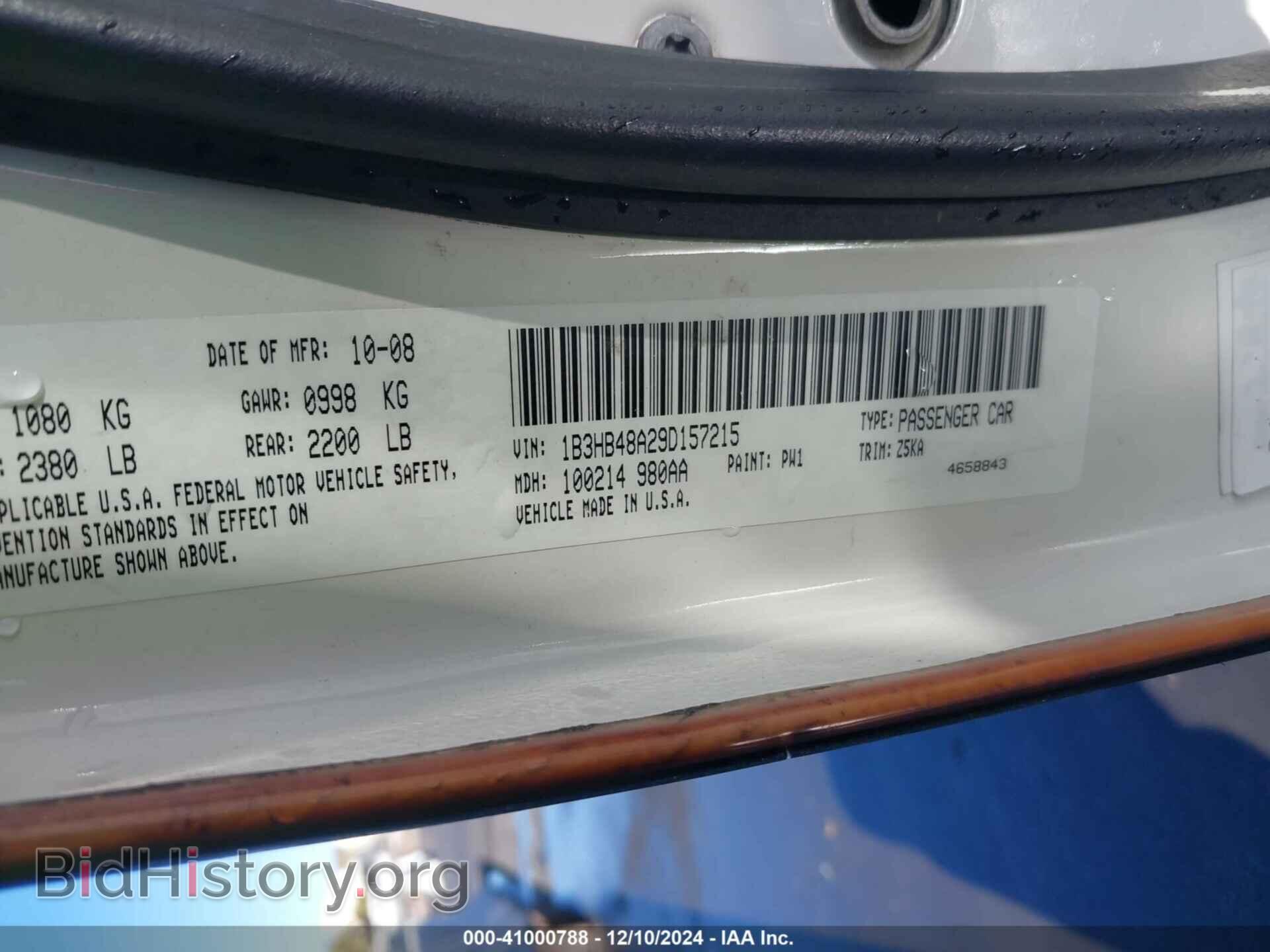 2009 DODGE CALIBER - VIN: 1B3HB48A29D157215 - Фото 9