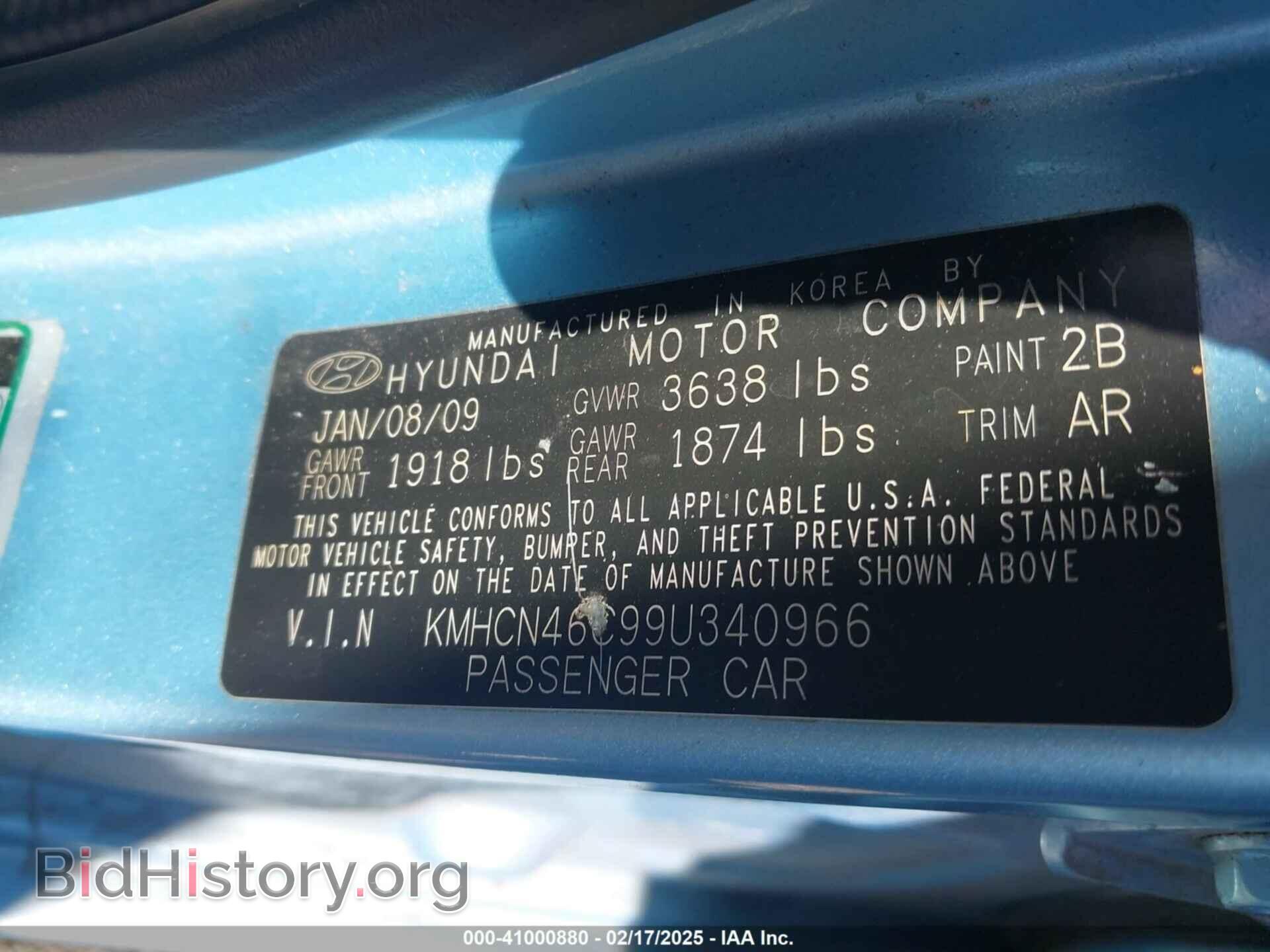 2009 HYUNDAI ACCENT - VIN: KMHCN46C99U340966 - Фото 9