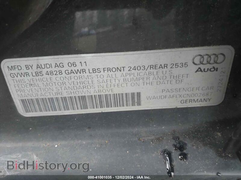 2012 Audi A4 (VIN WAUDFAFLXCN002687) — фото 9 из 11