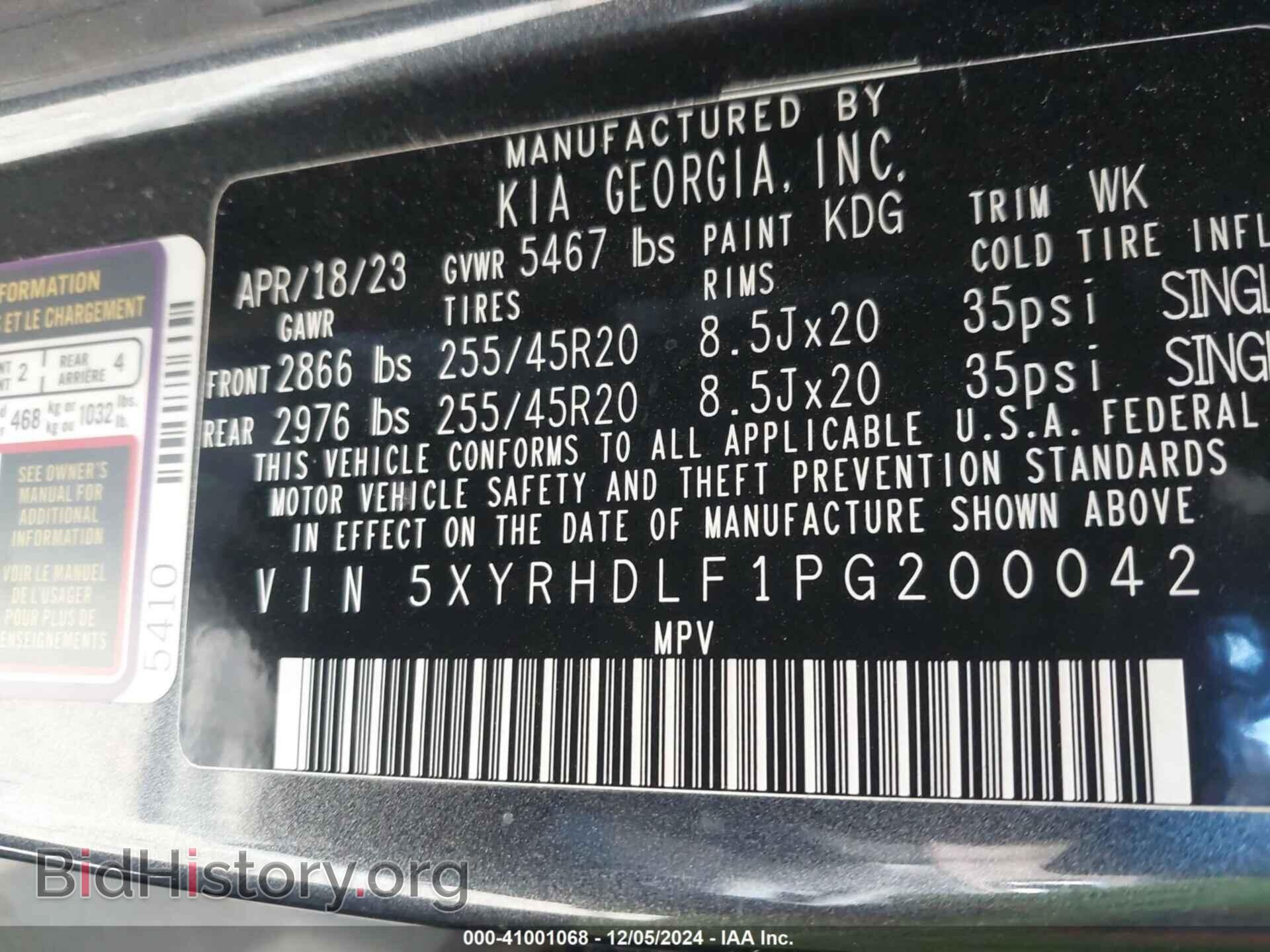 2023 KIA SORENTO - VIN: 5XYRHDLF1PG200042 - Фото 9