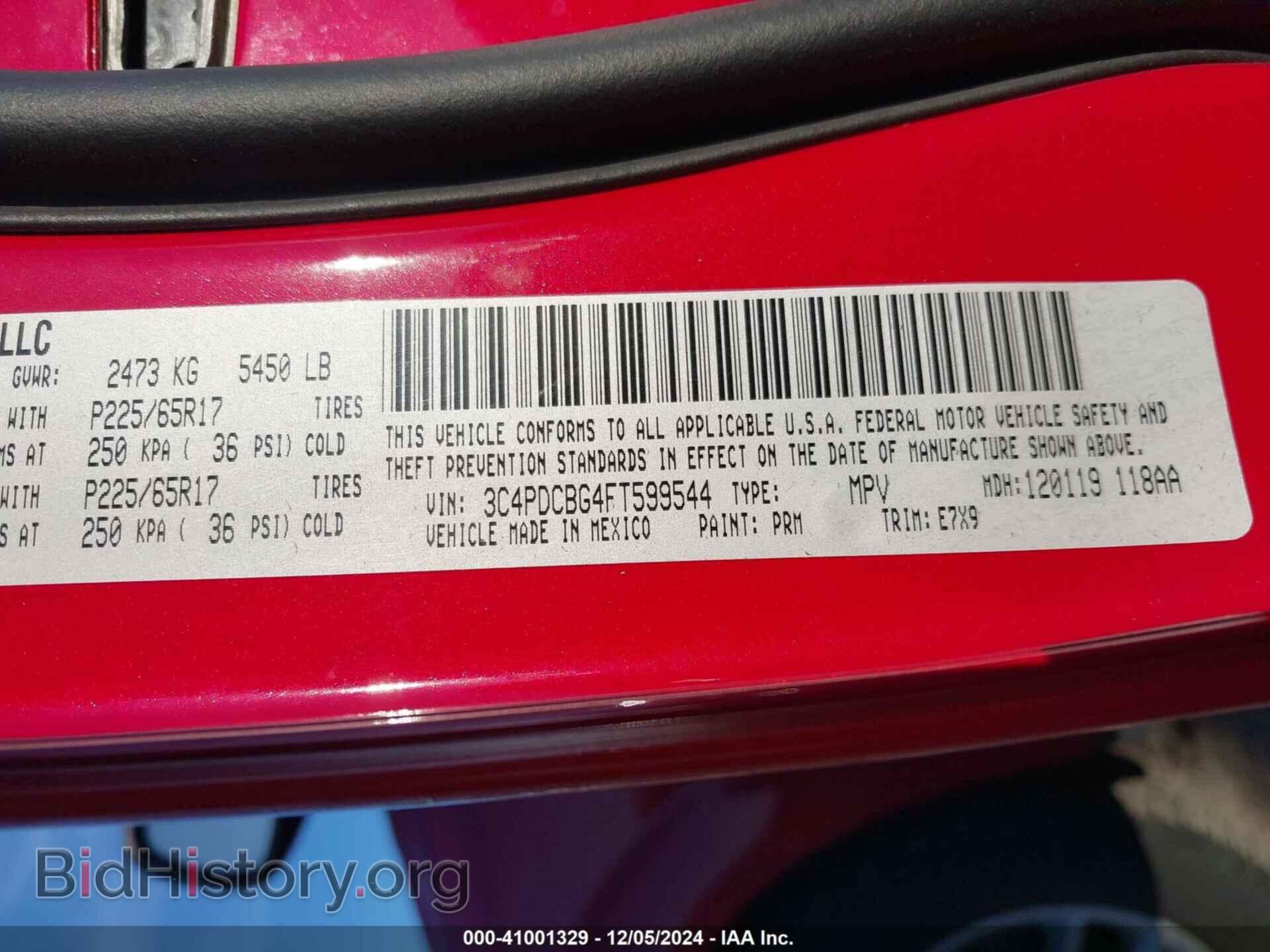 2015 DODGE JOURNEY - VIN: 3C4PDCBG4FT599544 - Фото 9