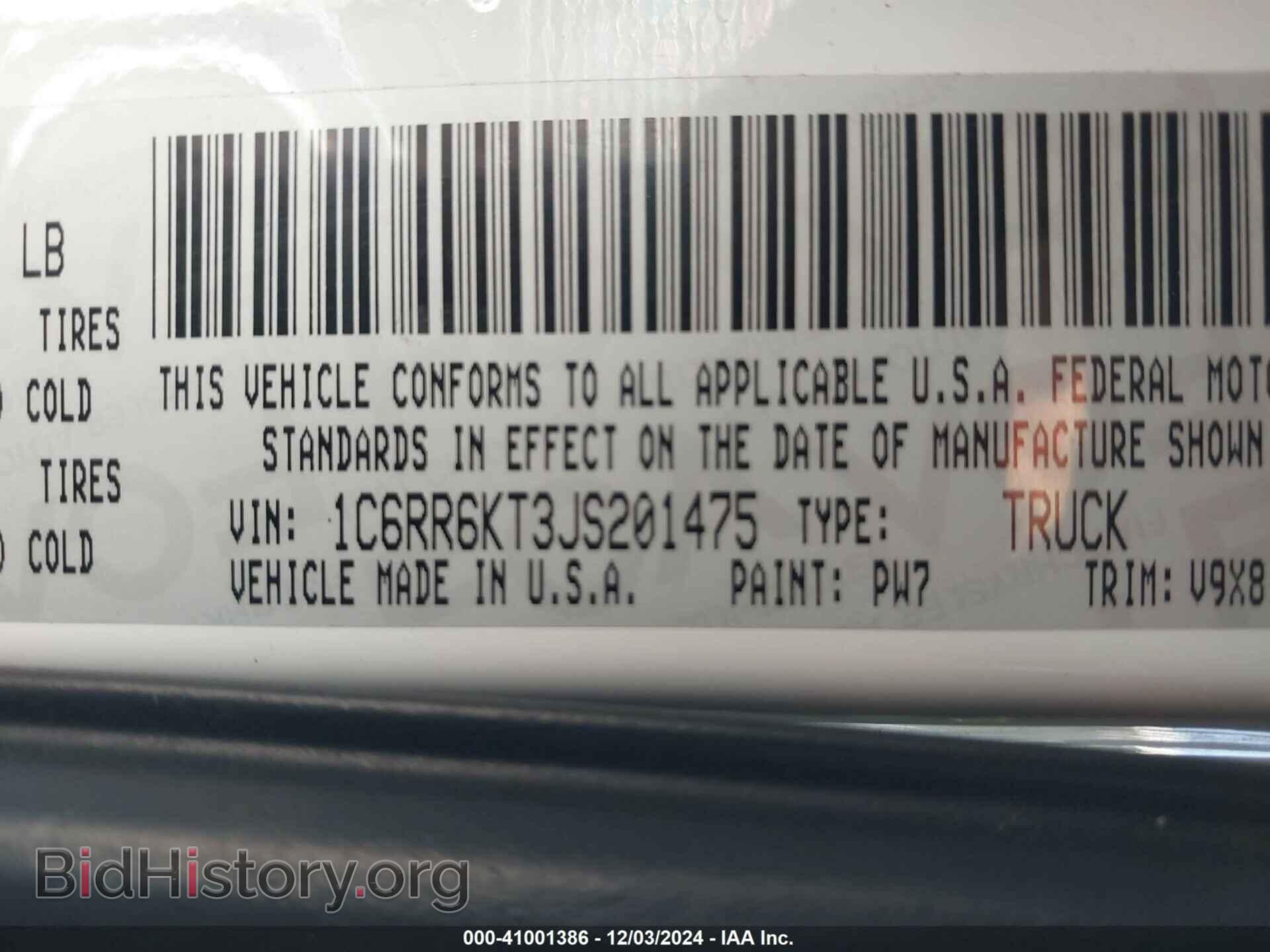 2018 RAM 1500 - VIN: 1C6RR6KT3JS201475 - Фото 9
