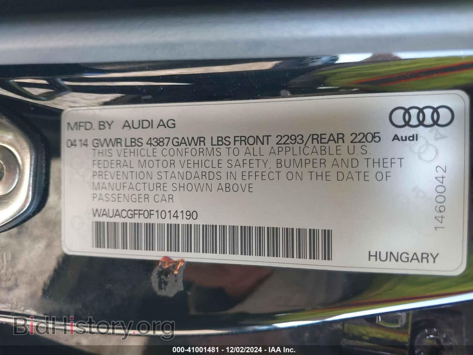 2015 AUDI A3 - VIN: WAUACGFF0F1014190 - Фото 9