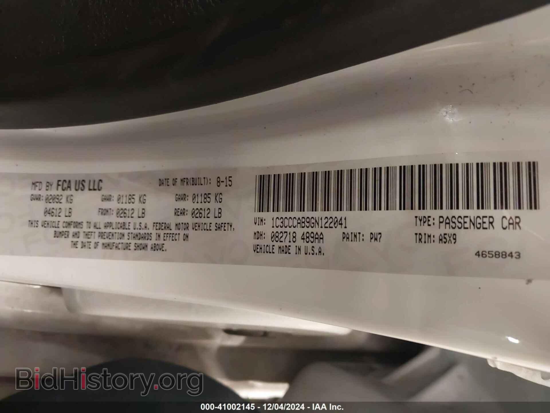 2016 CHRYSLER 200 - VIN: 1C3CCCAB9GN122041 - Фото 9