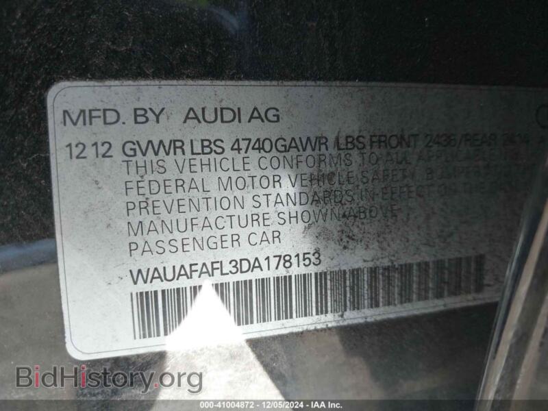2013 Audi A4 (VIN WAUAFAFL3DA178153) — photo 9 of 13
