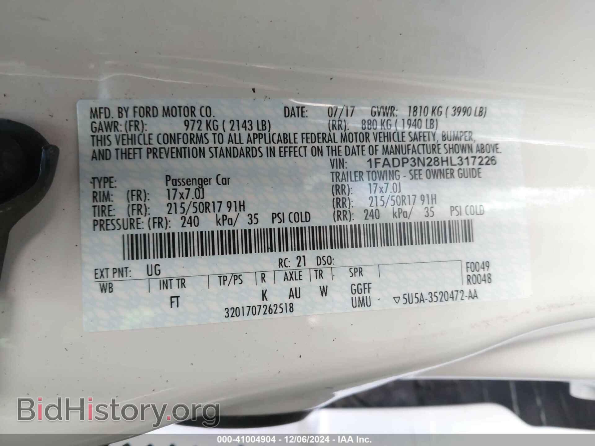 2017 FORD FOCUS - VIN: 1FADP3N28HL317226 - Фото 9