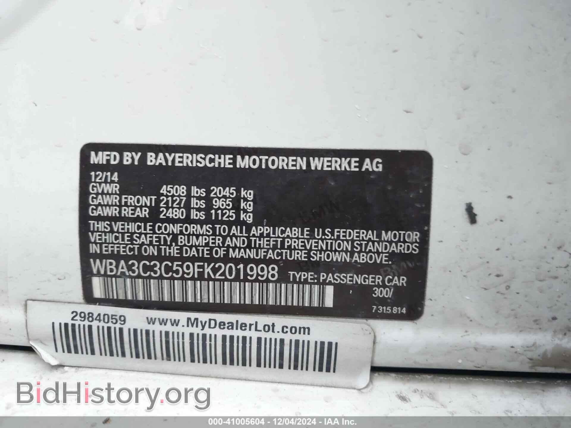 2015 BMW 320I - VIN: WBA3C3C59FK201998 - Фото 9