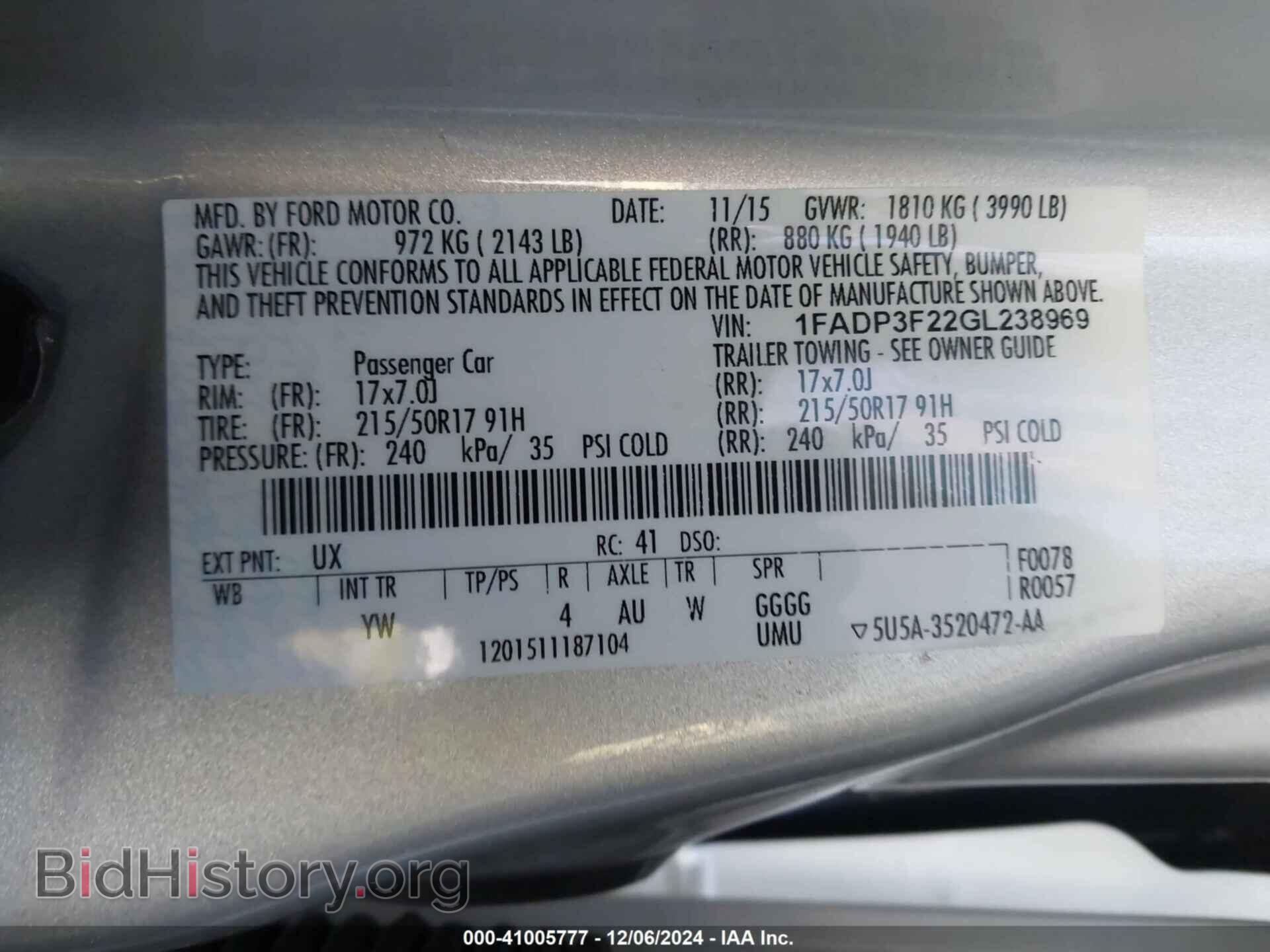 2016 FORD FOCUS - VIN: 1FADP3F22GL238969 - Фото 9