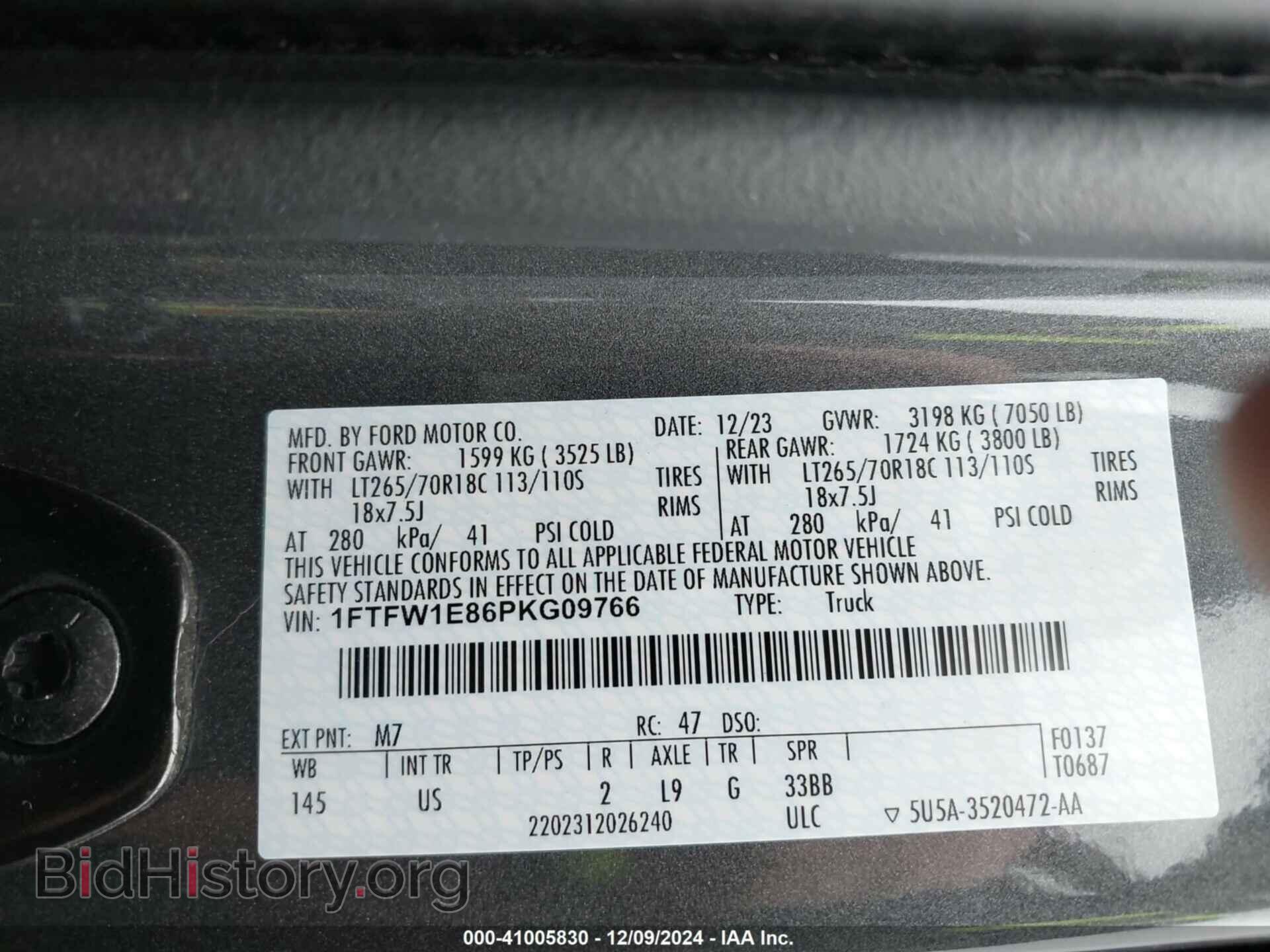 2023 FORD F-150 - VIN: 1FTFW1E86PKG09766 - Фото 9