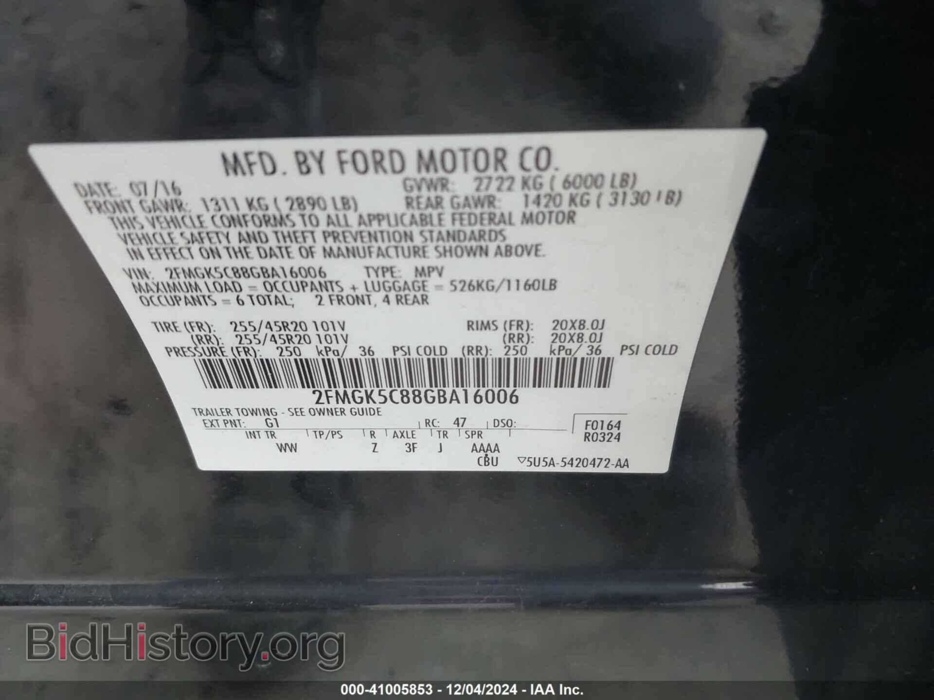 2016 FORD FLEX - VIN: 2FMGK5C88GBA16006 - Photo 9