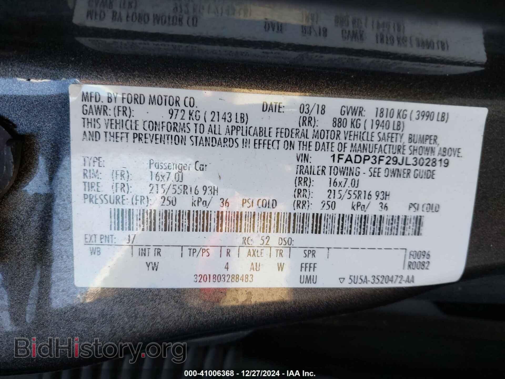 2018 FORD FOCUS - VIN: 1FADP3F29JL302819 - Photo 9