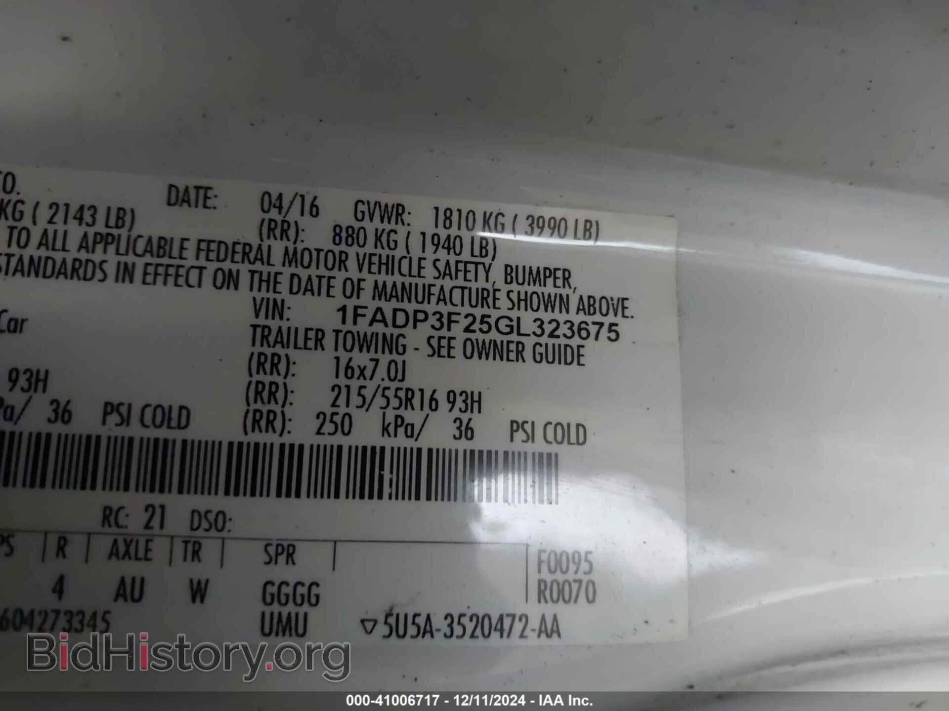 2016 FORD FOCUS - VIN: 1FADP3F25GL323675 - Фото 9