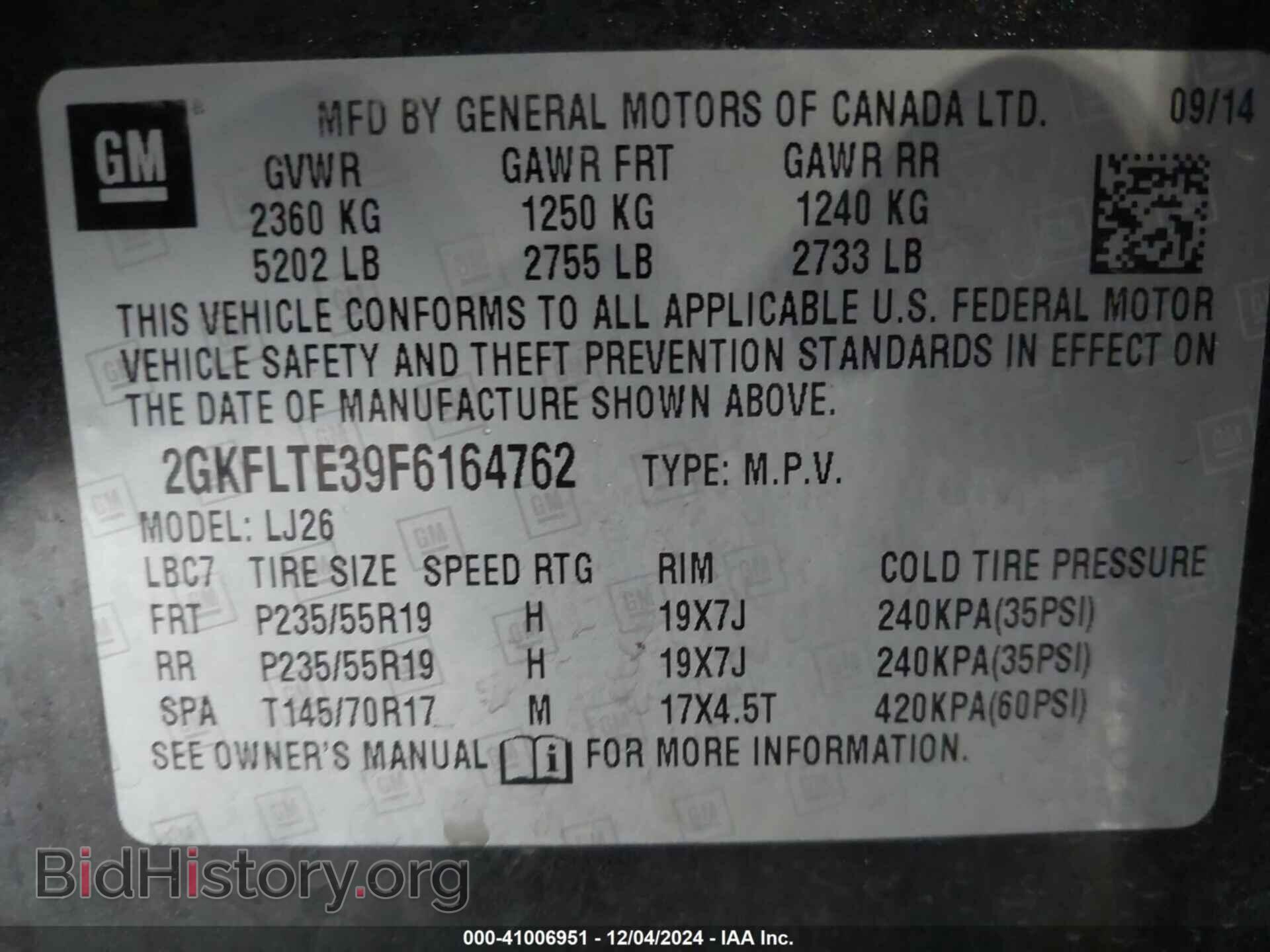 2015 GMC TERRAIN - VIN: 2GKFLTE39F6164762 - Photo 9