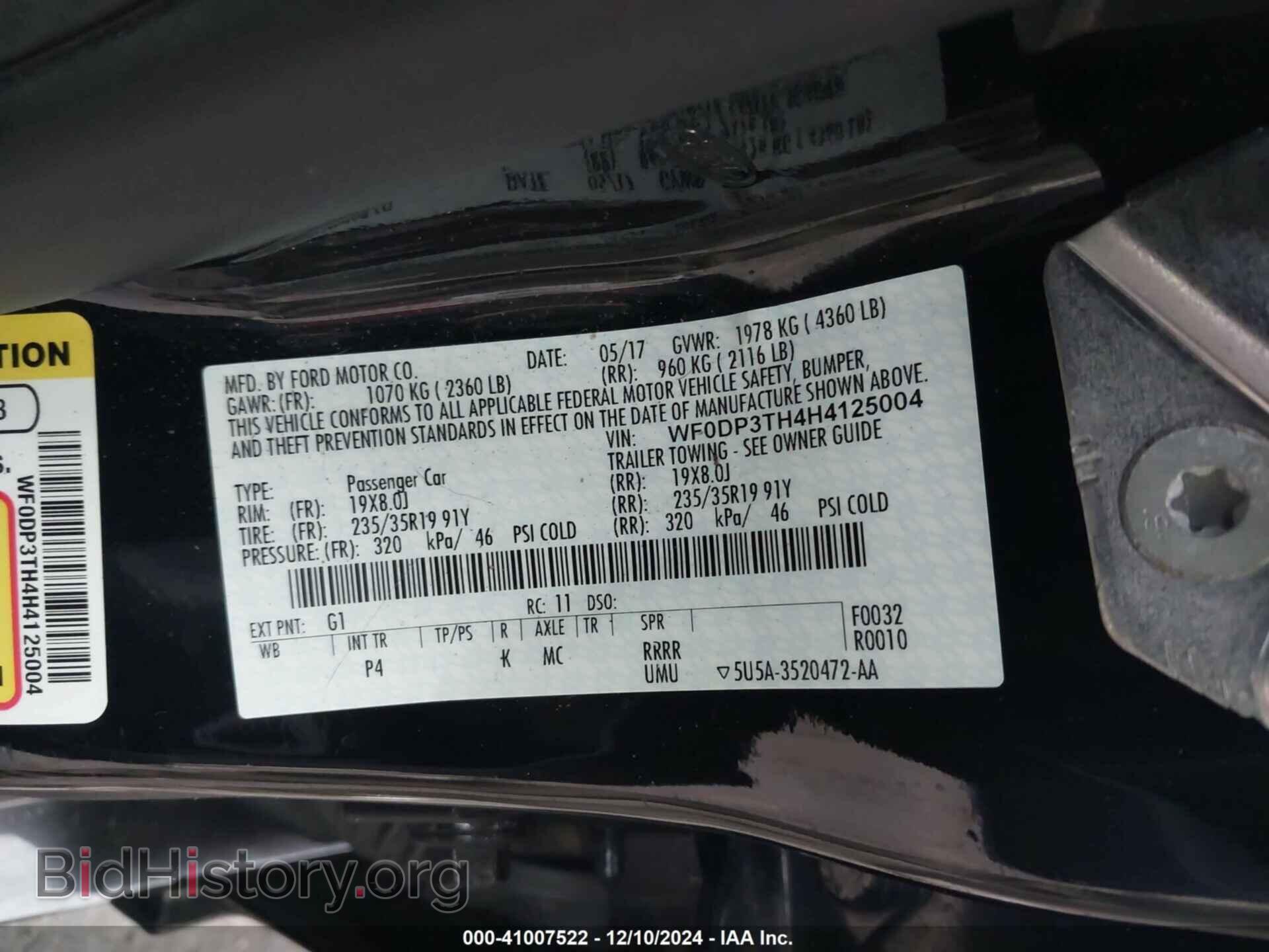 2017 FORD FOCUS RS - VIN: WF0DP3TH4H4125004 - Photo 9