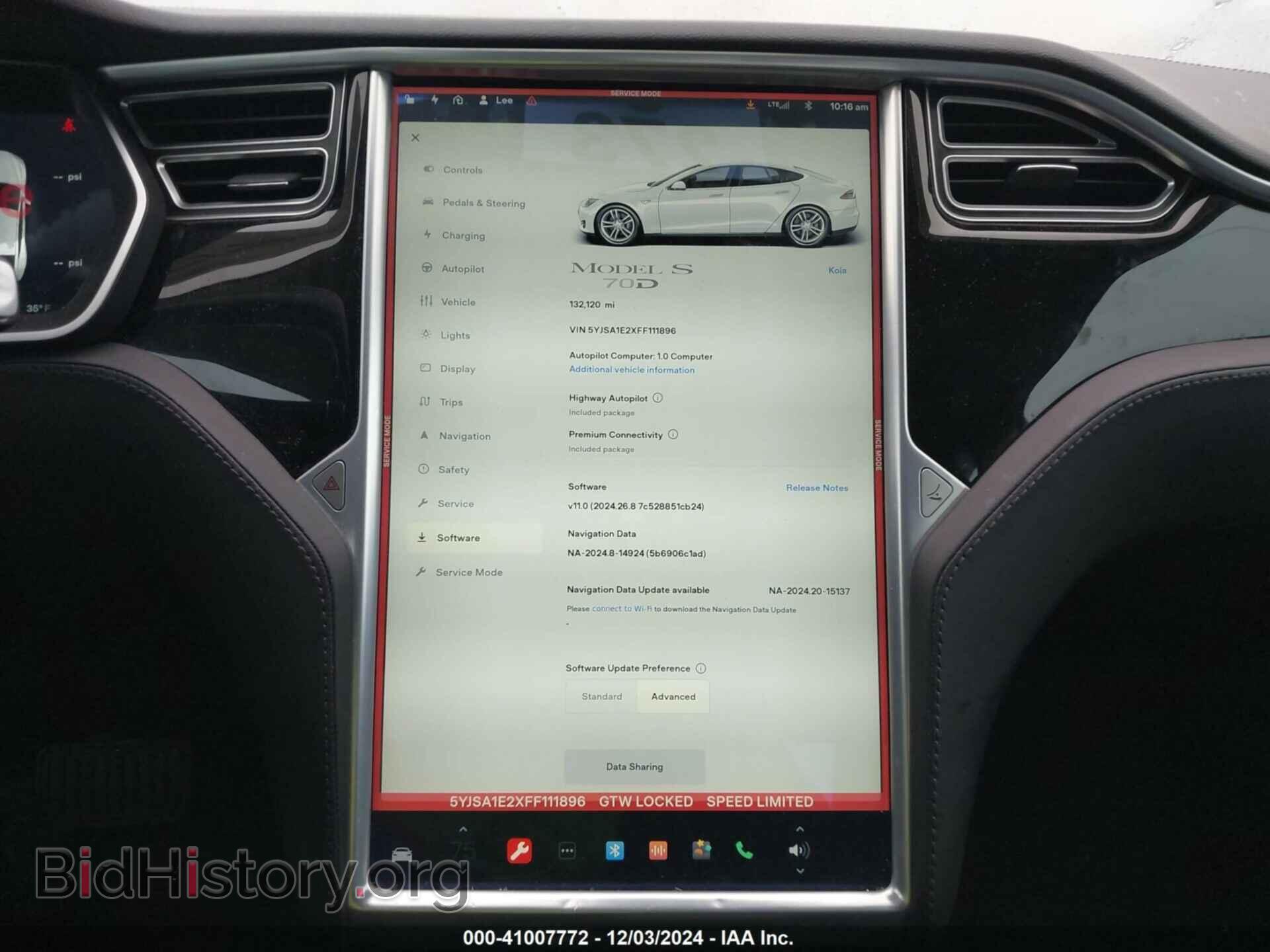 2015 TESLA MODEL S - VIN: 5YJSA1E2XFF111896 - Фото 19