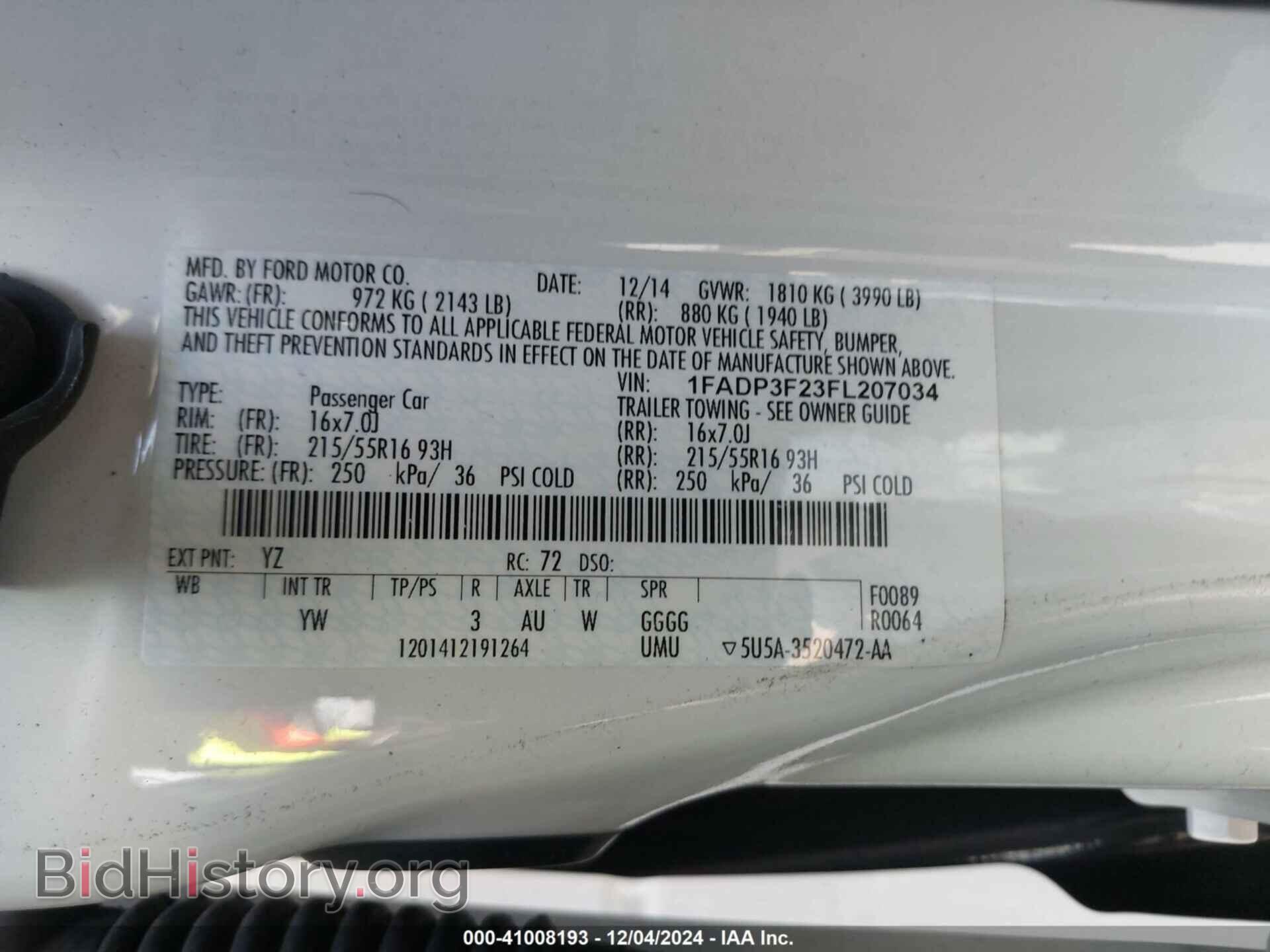 2015 FORD FOCUS - VIN: 1FADP3F23FL207034 - Фото 9