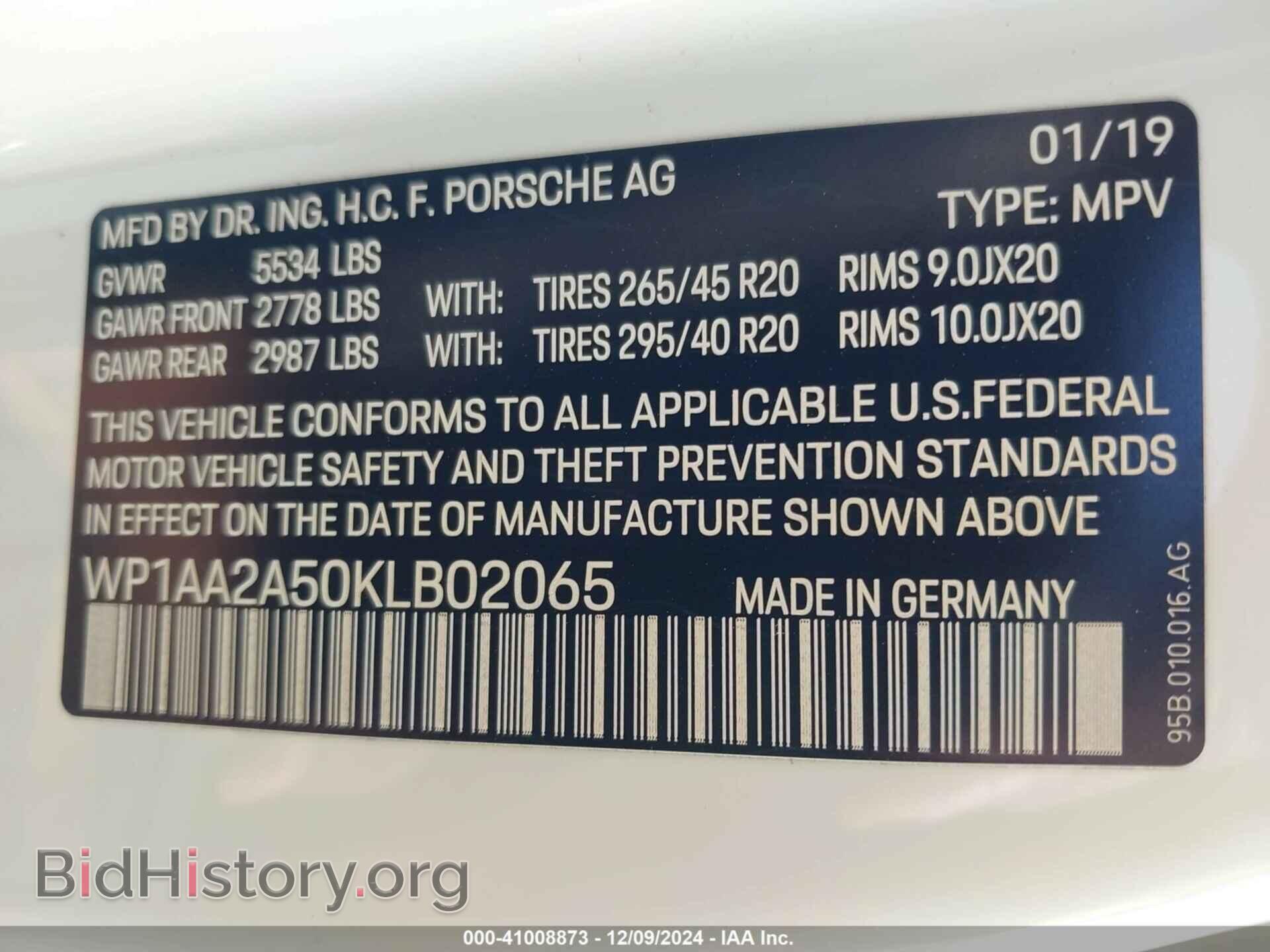 2019 PORSCHE MACAN - VIN: WP1AA2A50KLB02065 - Photo 9