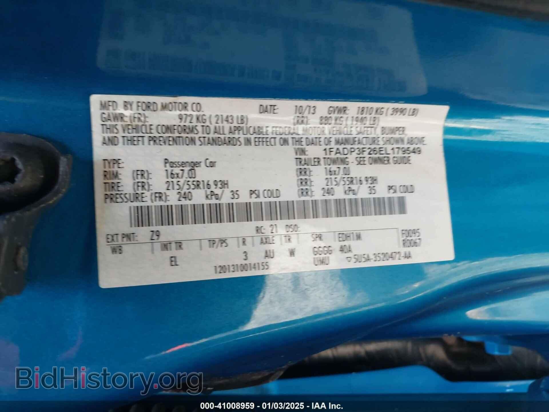 2014 FORD FOCUS - VIN: 1FADP3F26EL179549 - Фото 9