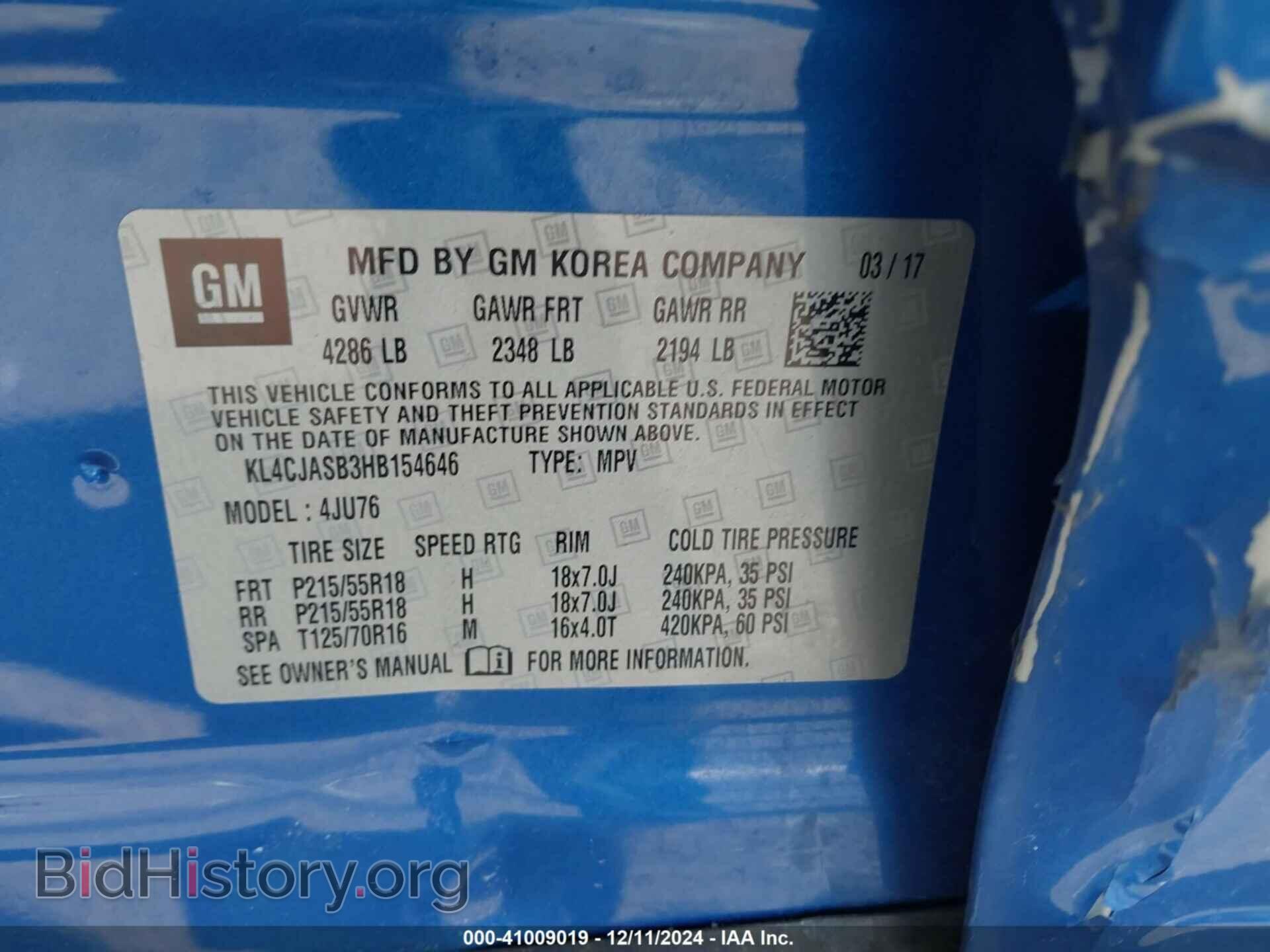 2017 BUICK ENCORE - VIN: KL4CJASB3HB154646 - Photo 9