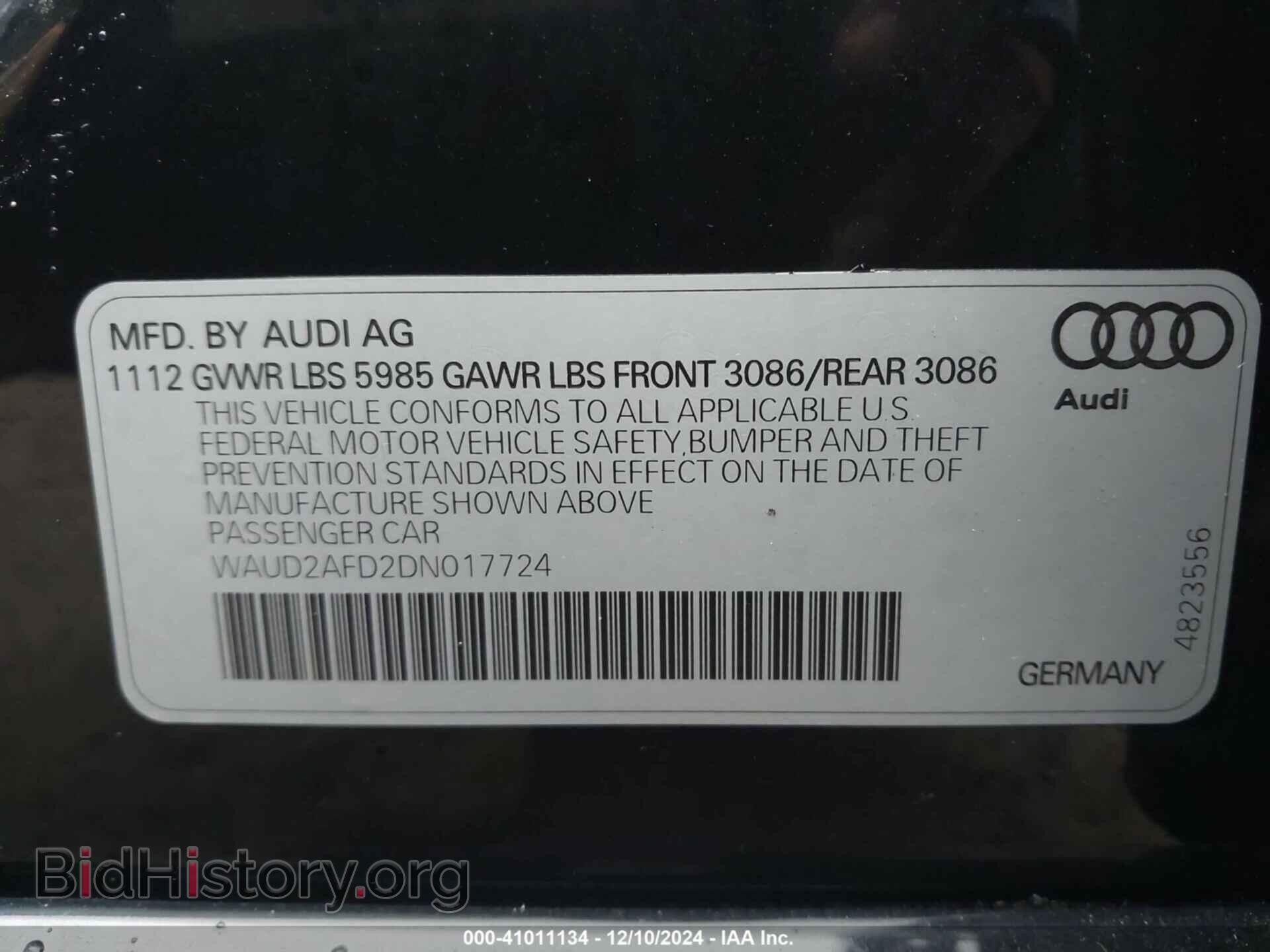 2013 AUDI S8 - VIN: WAUD2AFD2DN017724 - Photo 9