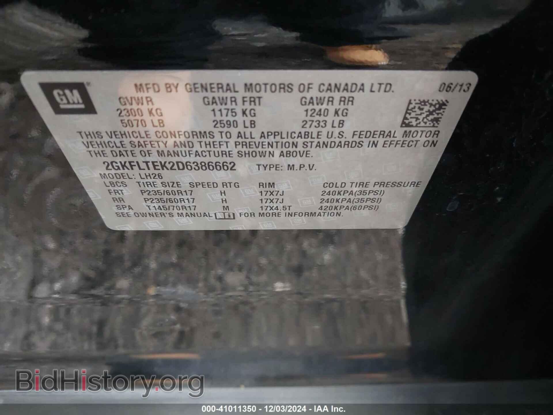 2013 GMC TERRAIN - VIN: 2GKFLTEK2D6386662 - Фото 9